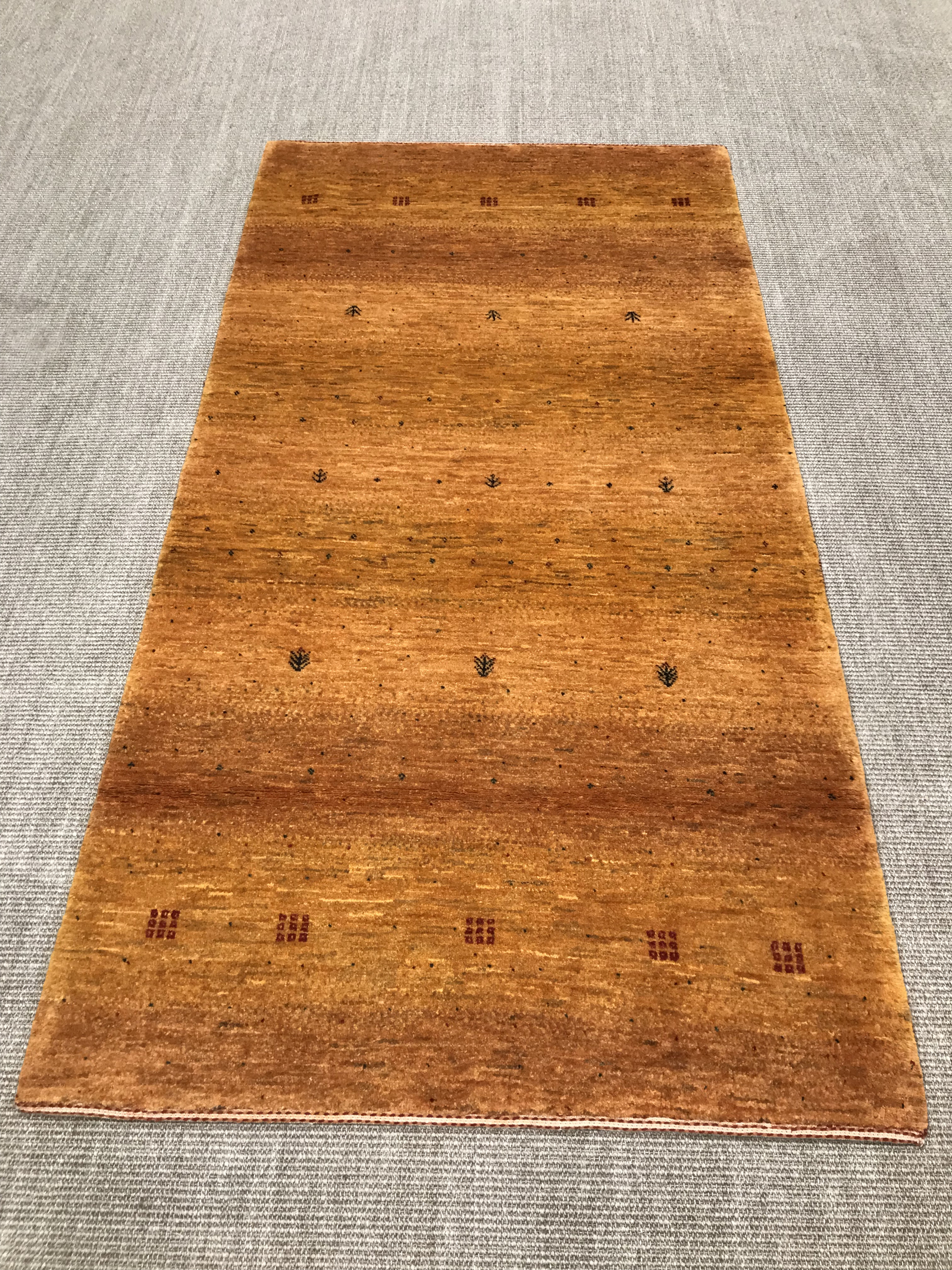 Loribaft Tapis persan 190 x 100 Jaune (Iran) Noué À La Main