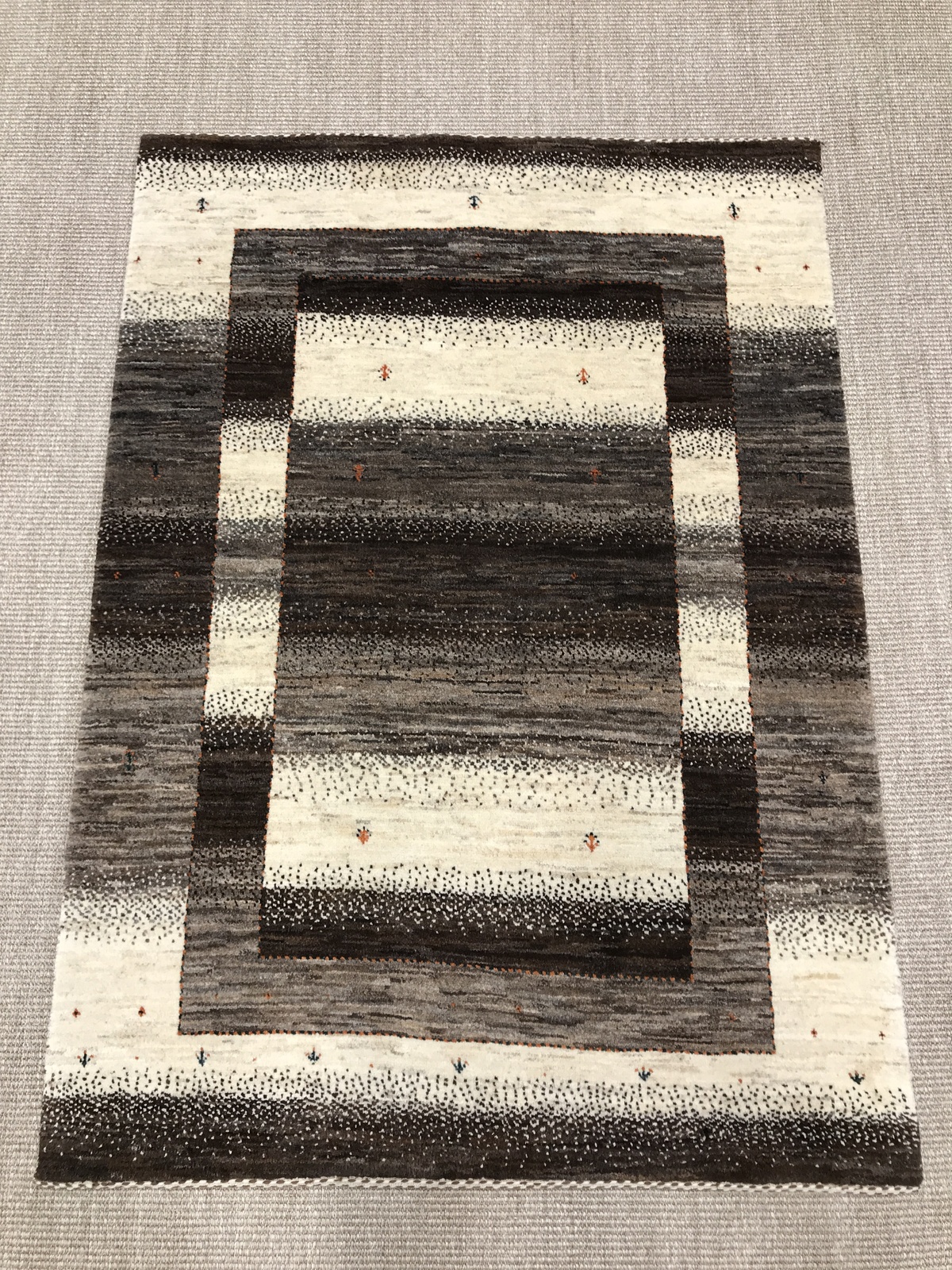 Loribaft Rug 100x140 White (Iran) Hand Knotted