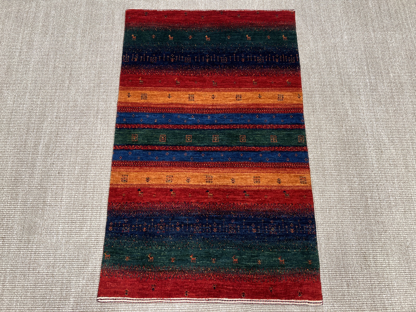 Loribaft Alfombra persa 80 x 130 Verde (Iran) Anudado A Mano