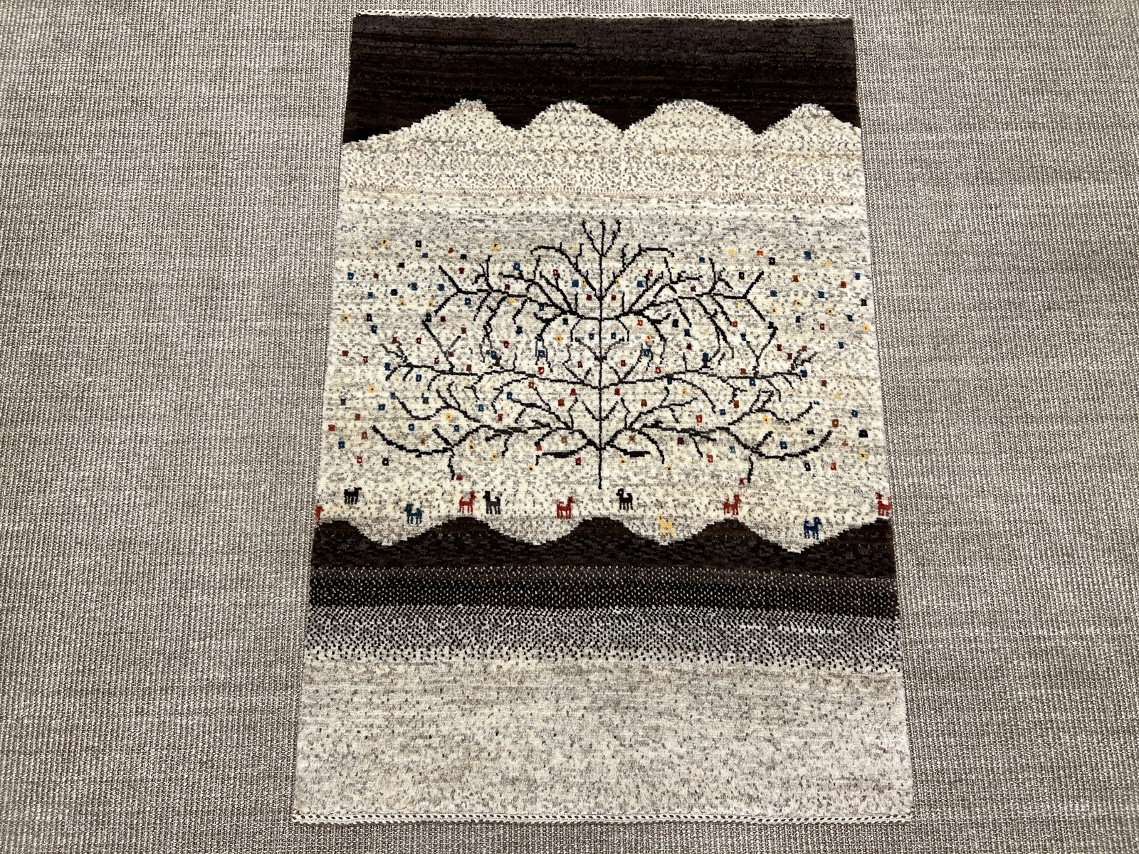 Loribaft Tæppe 120x80 Beige (Iran) Håndknyttet