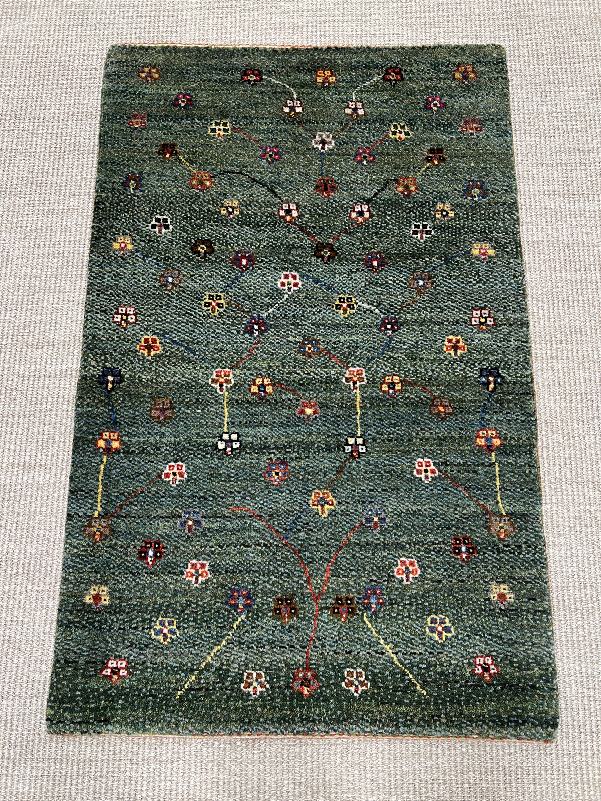 Loribaft Persian rug 100x60 Green (Iran) Hand Knotted