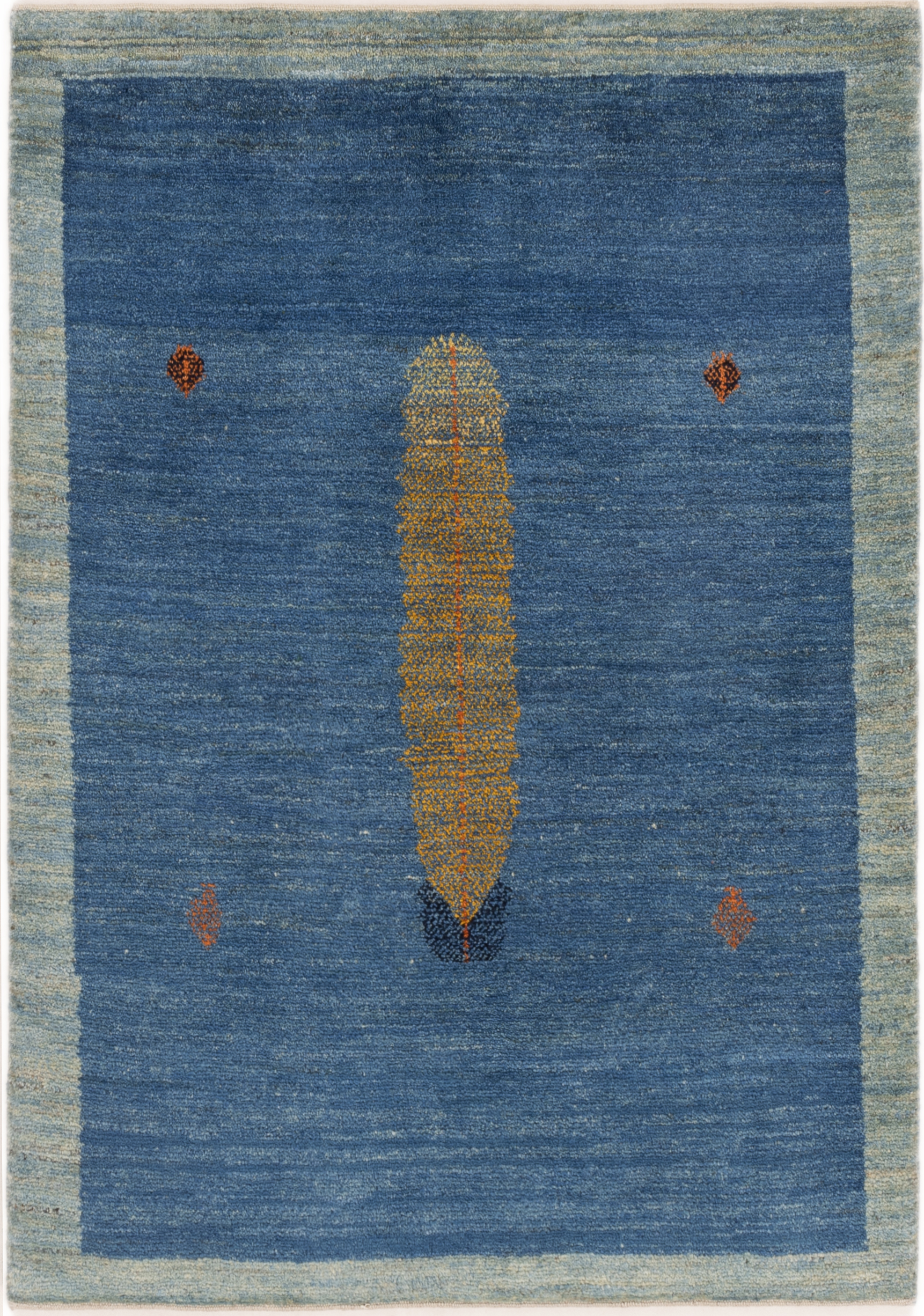 Gabbeh Alcatifa 120x170 Azul (Irã) Atado À Mão