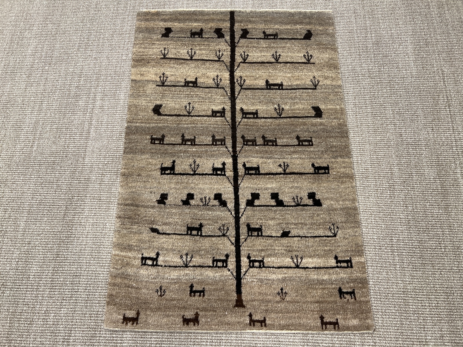 Gabbeh Alfombra 110x80 Beige (Iran) Anudado A Mano