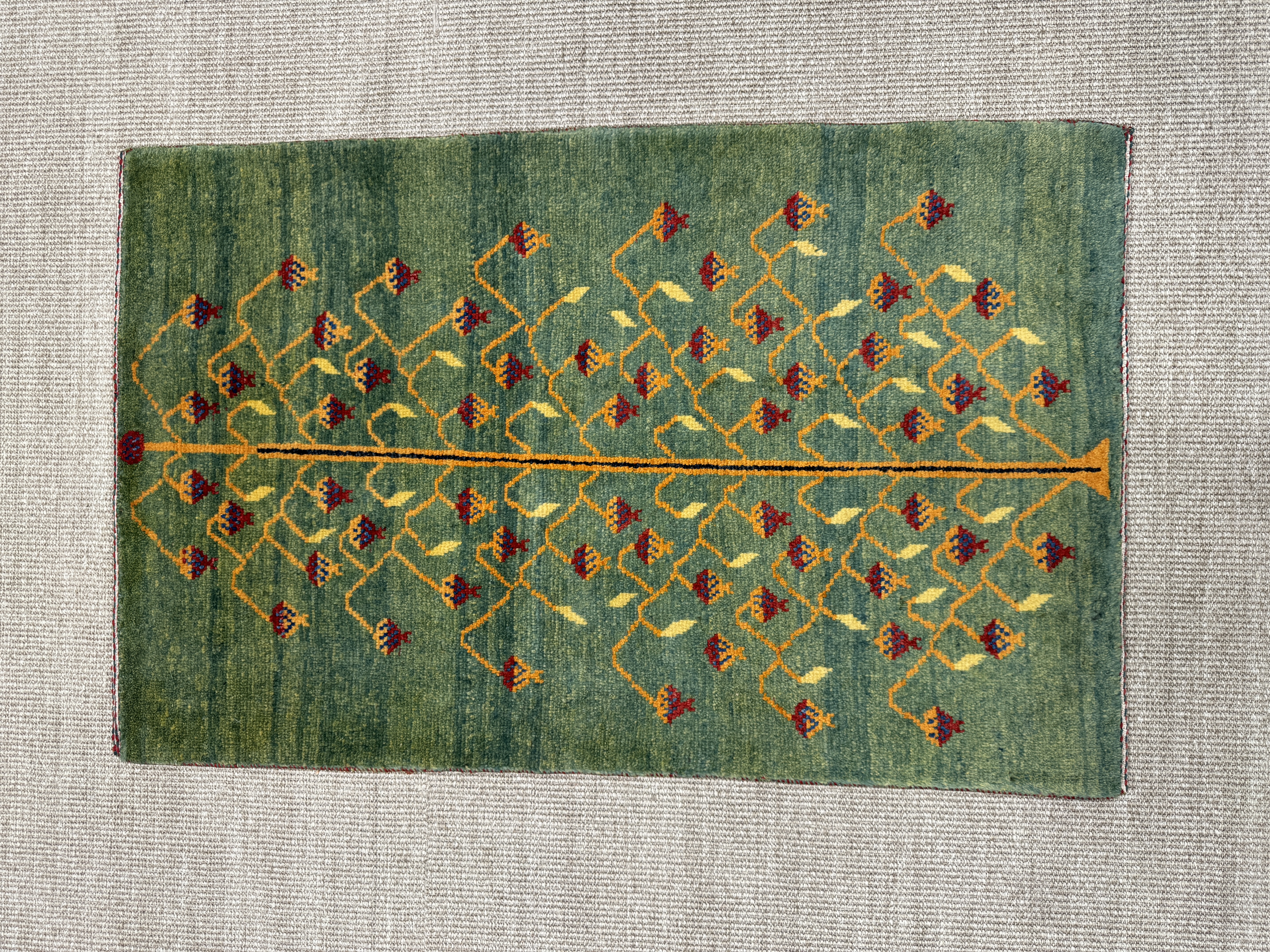 Gashguli Tapis persan 80x120 Vert (Iran) Noué À La Main