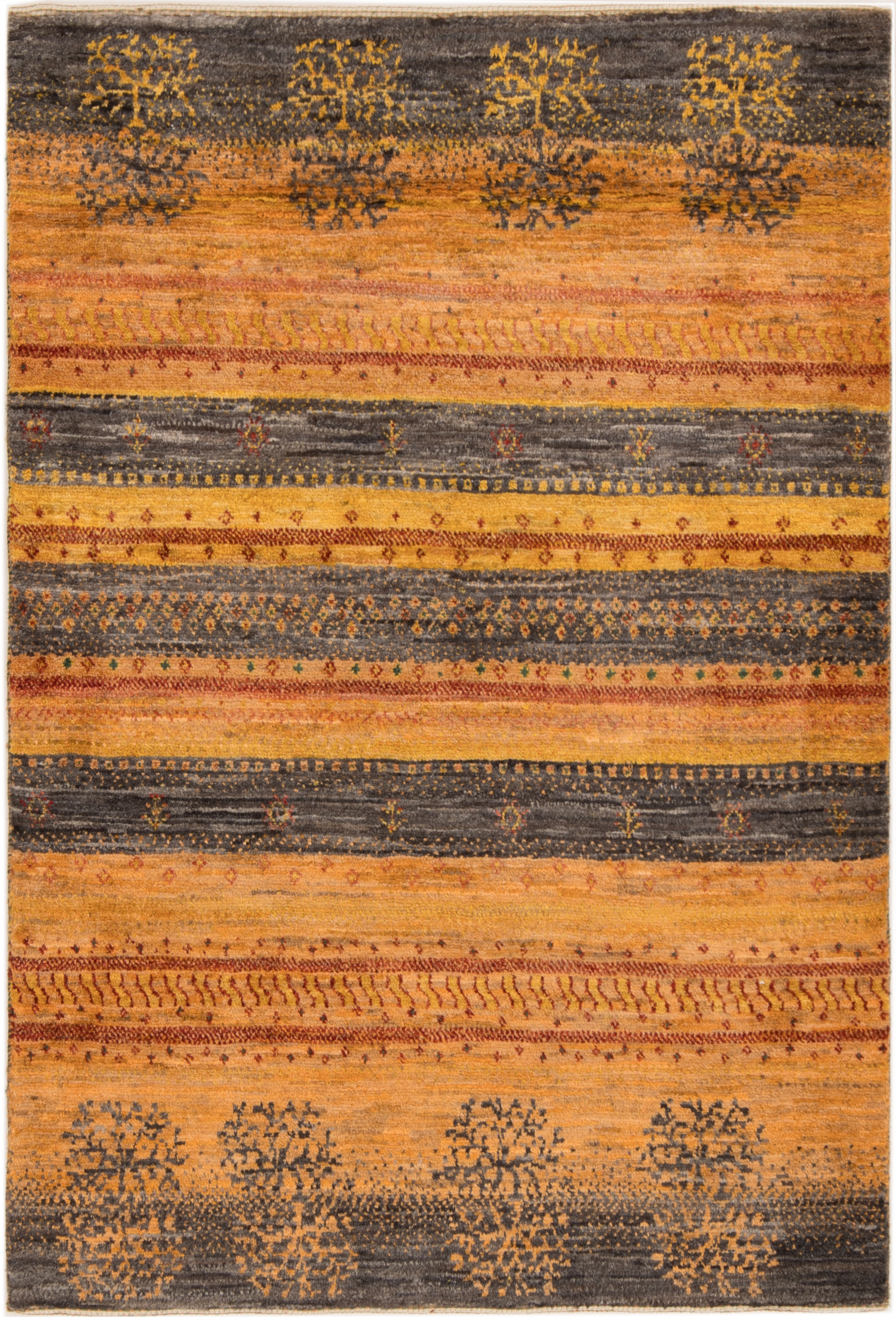 Loribaft Tapis 150x100 Jaune (Iran) Noué À La Main