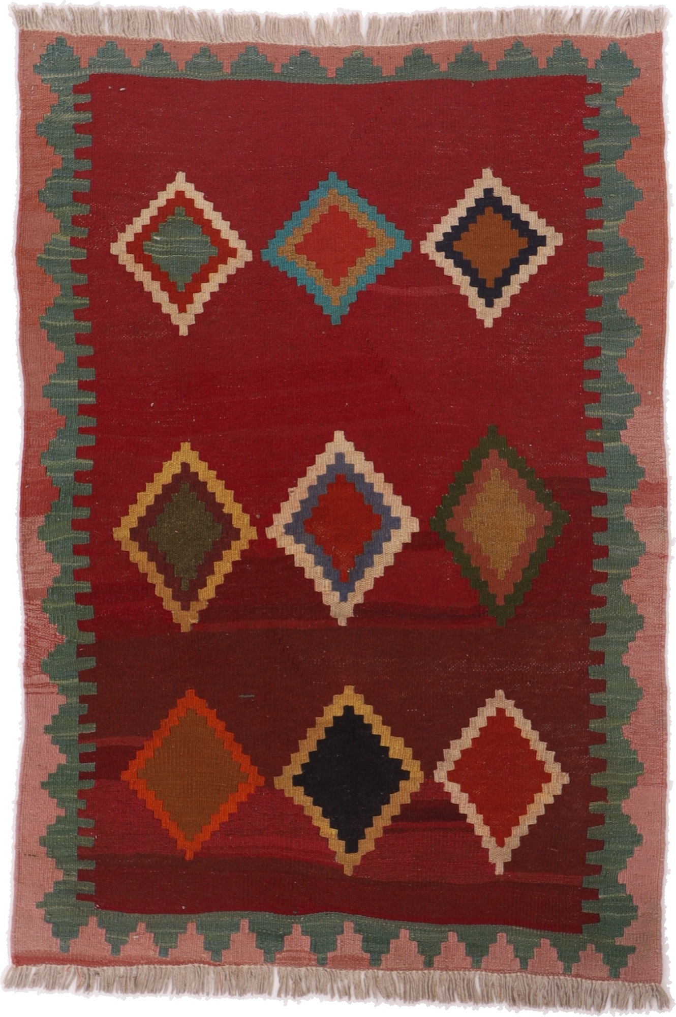Kilim Szőnyeg 100x150 Szürke (Irán) Kézzel Szőtt