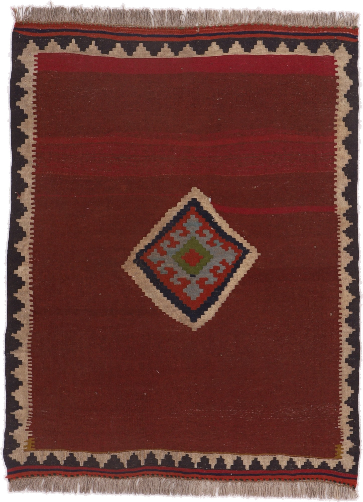 Kilim Tapete oriental 140 x 110 Cinzento (Irã) Tecido À Mão