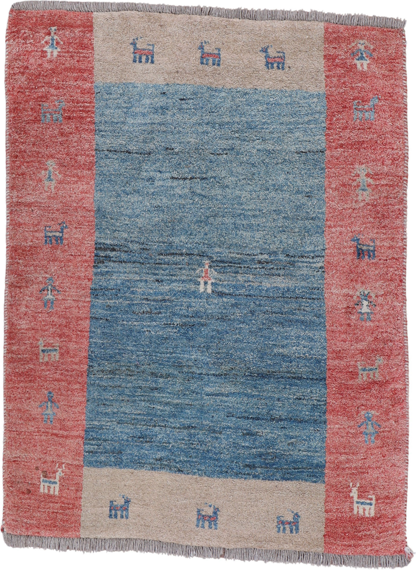 Gabbeh Dywan 140 x 180 Biały (Iran) Ręcznie Tkany