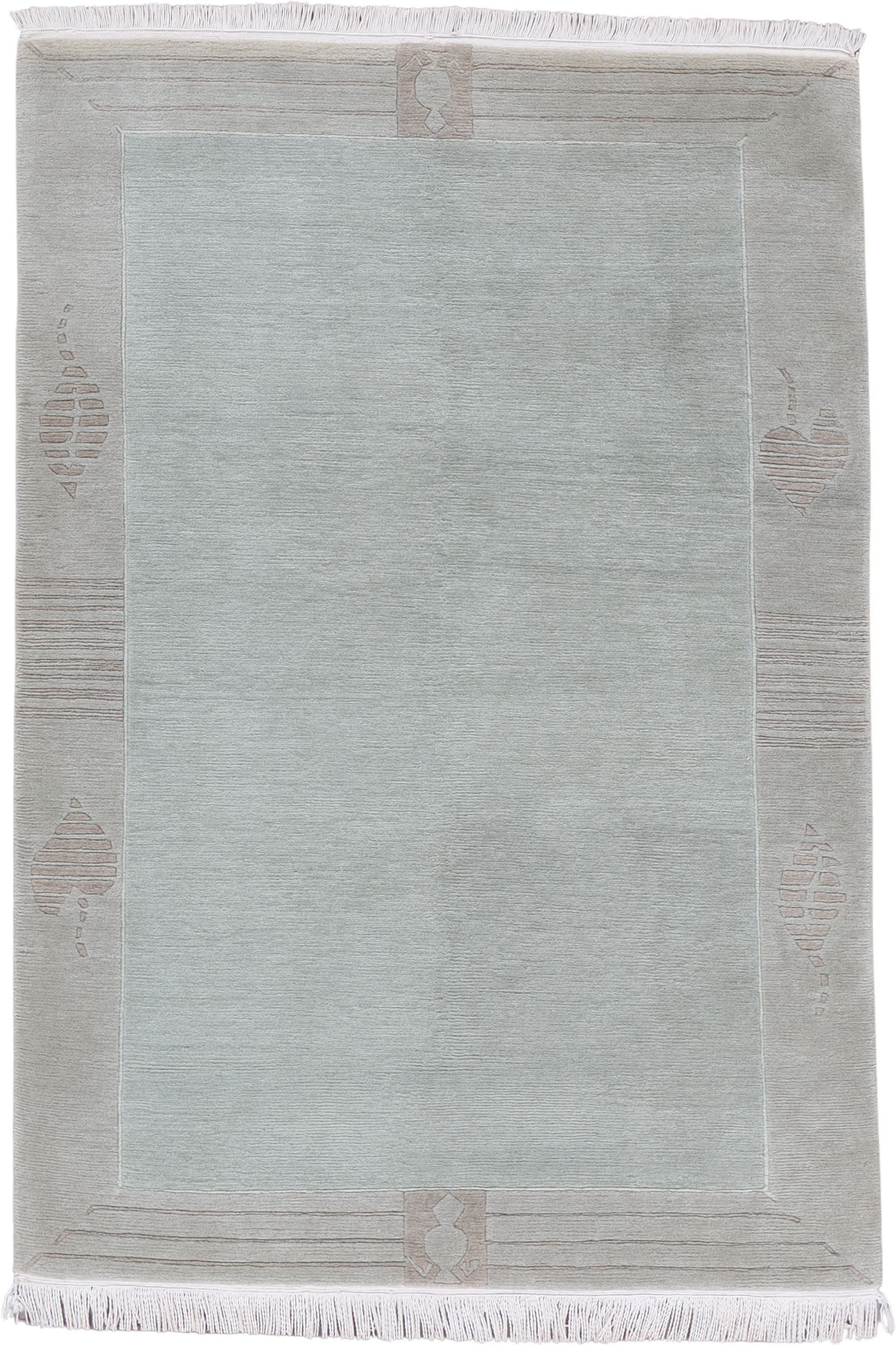 Nepal Dywan 210x140 Biały (Nepal) Ręcznie Tkany