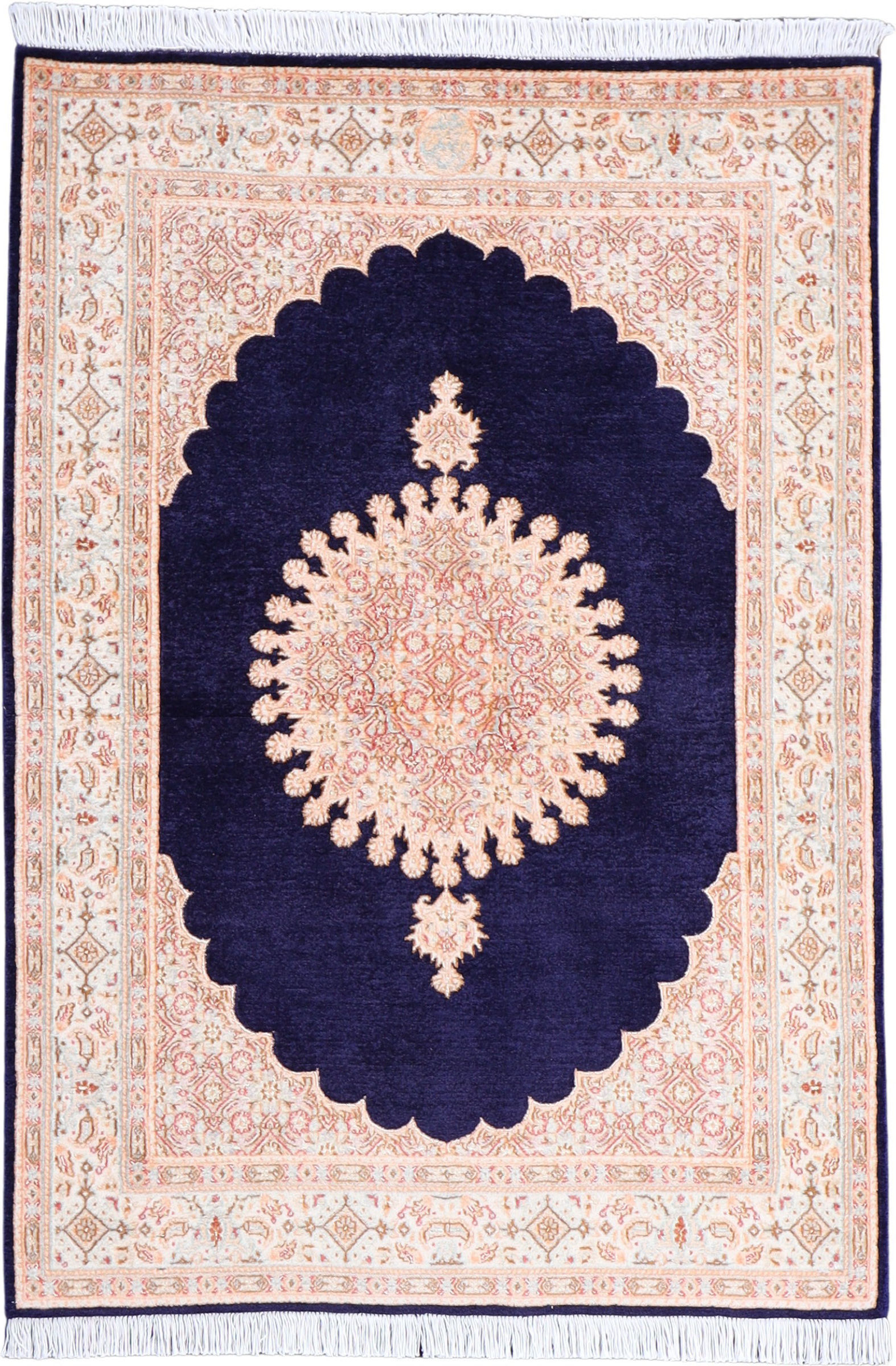 Moud Szőnyeg 100 x 140 Fehér (Irán) Kézzel Csomózott