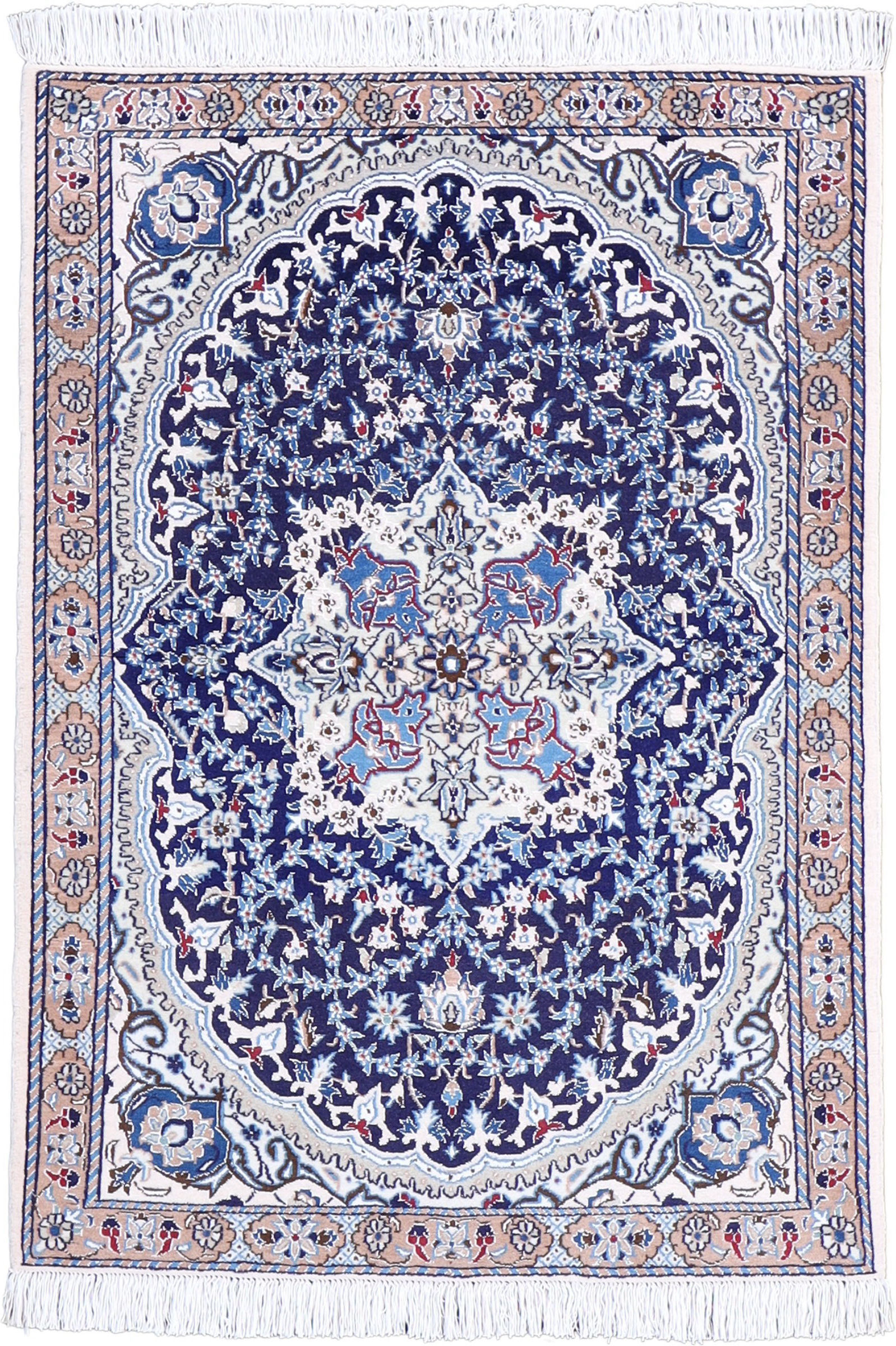 Nain Perski dywan 90 x 120 Biały (Iran) Ręcznie Tkany