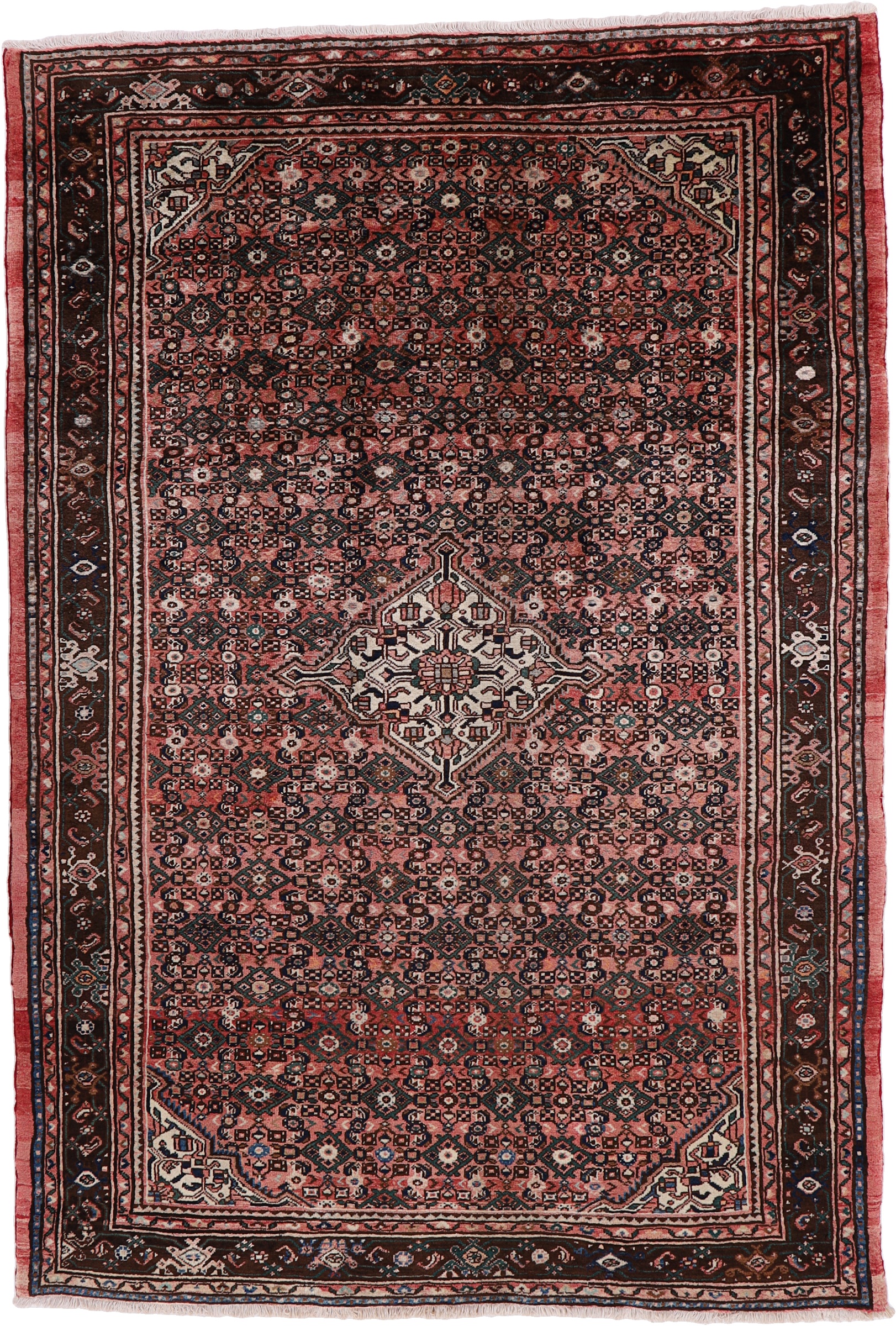 Hosseinabad Alcatifa 300 x 210 Cinzento (Irã) Atado À Mão