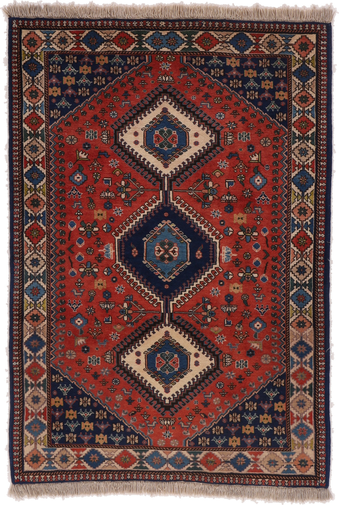 Yalameh Tæppe 100 x 150 Grå (Iran) Håndknyttet