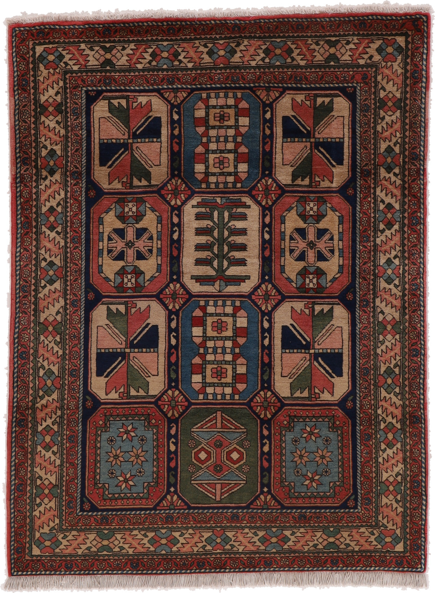 Perski dywan 130x170 Biały (Iran) Ręcznie Tkany