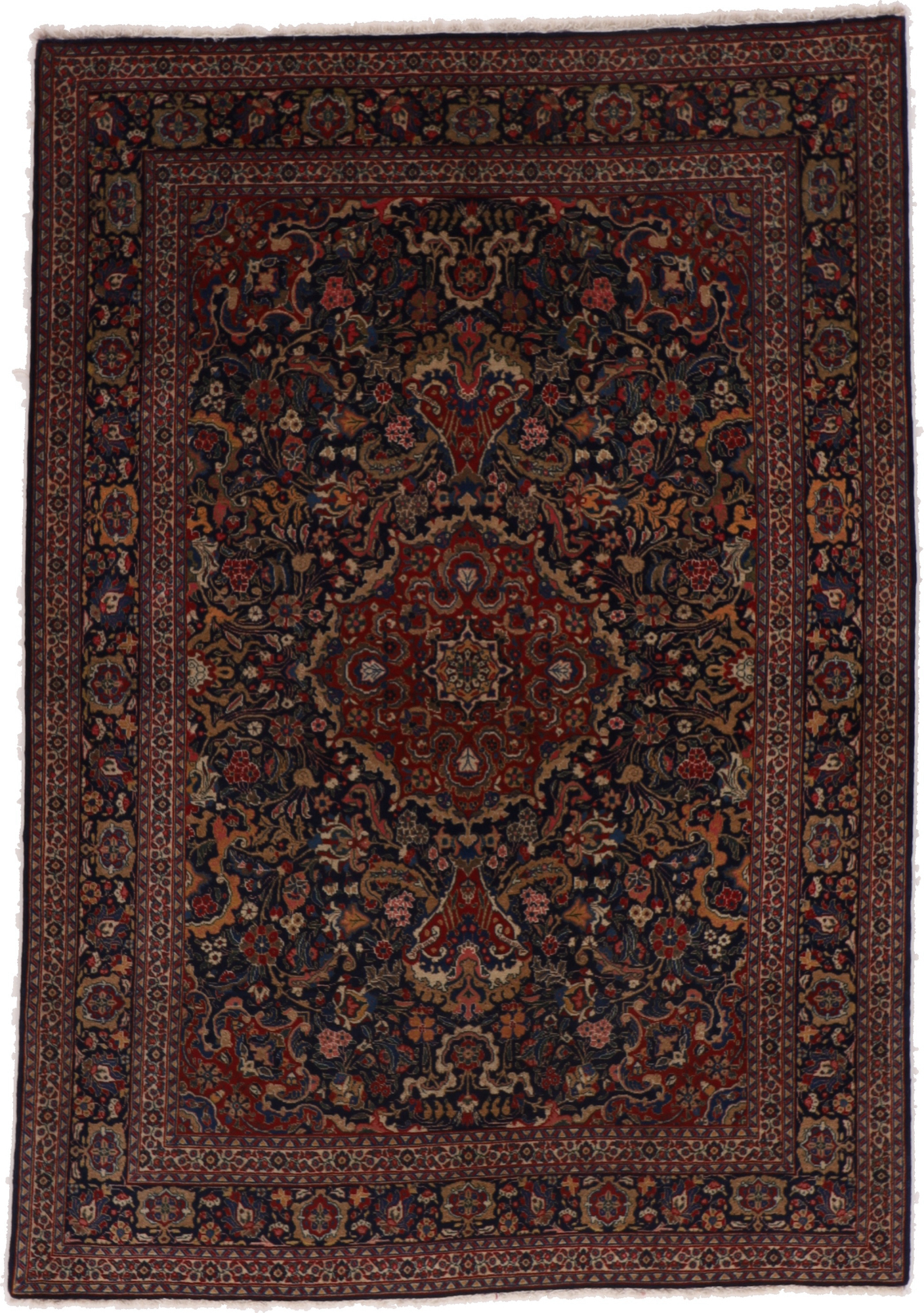 Tabriz Perserteppich 200 x 140 Weiss (Iran) Handgeknüpft