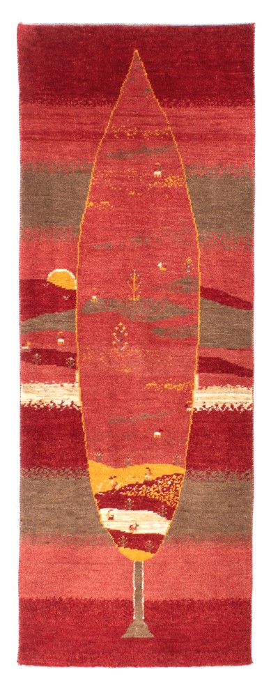 Gabbeh Tapete oriental 210x70 Amarelo (Irã) Atado À Mão