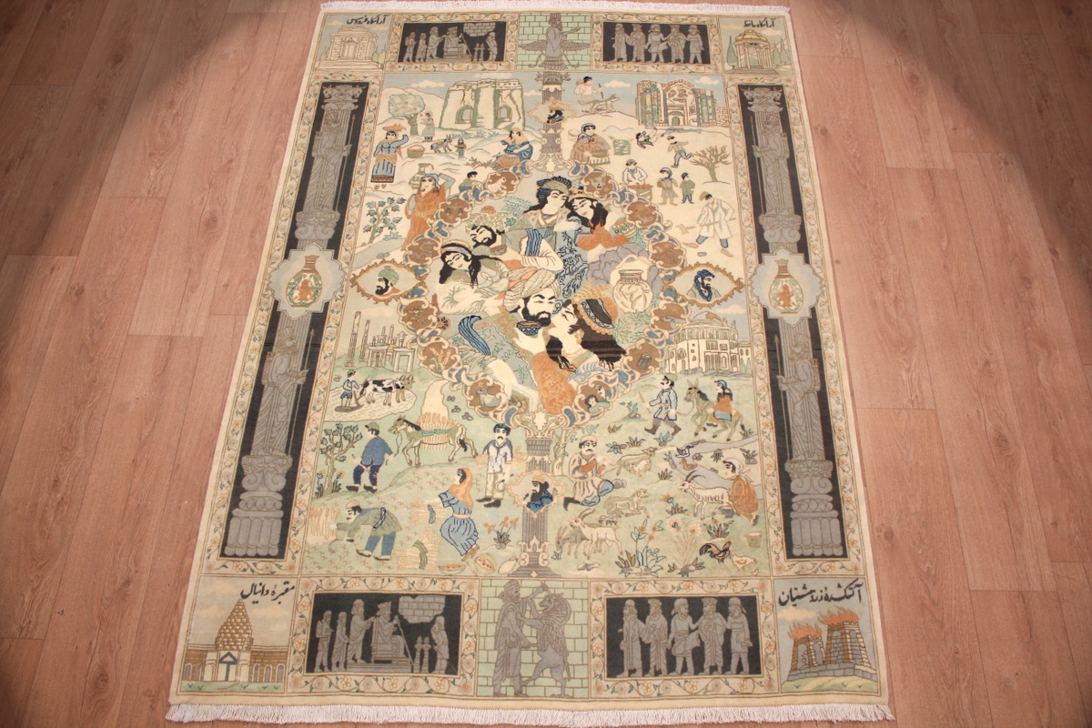 Tabriz Alcatifa 150 x 210 (Irã) Atado À Mão