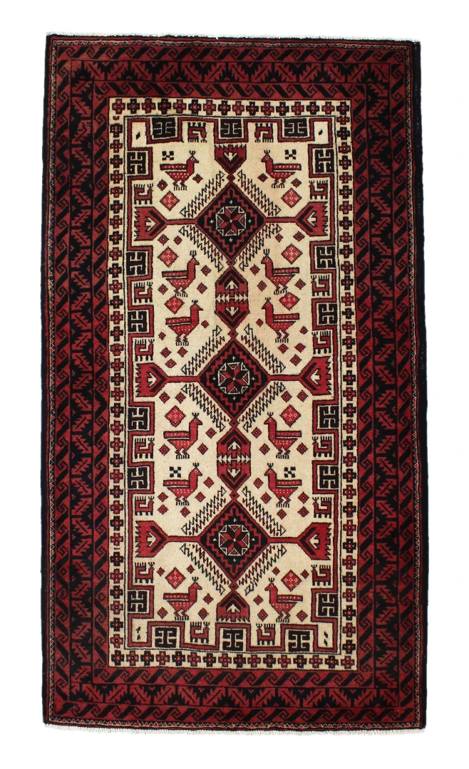 Beluch Persialainen matto 100 x 180 Harmaa (Iran)