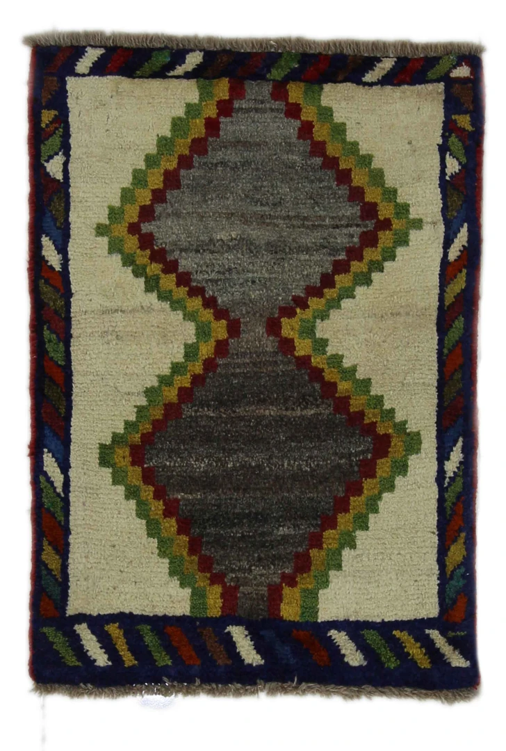 Gabbeh Tapis persan 90x60 Gris (Iran)