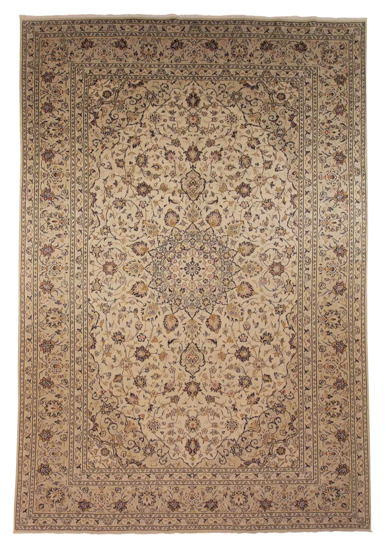 Kashan Teppich 350 x 250 Grün (Iran)