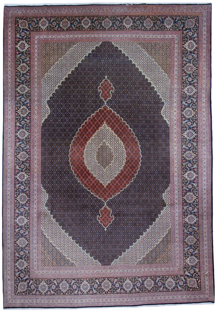 Tabriz Tæppe 350x250 Hvid (Iran)
