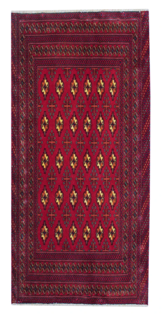 Turkmen Persian rug 70x150 White (Iran)