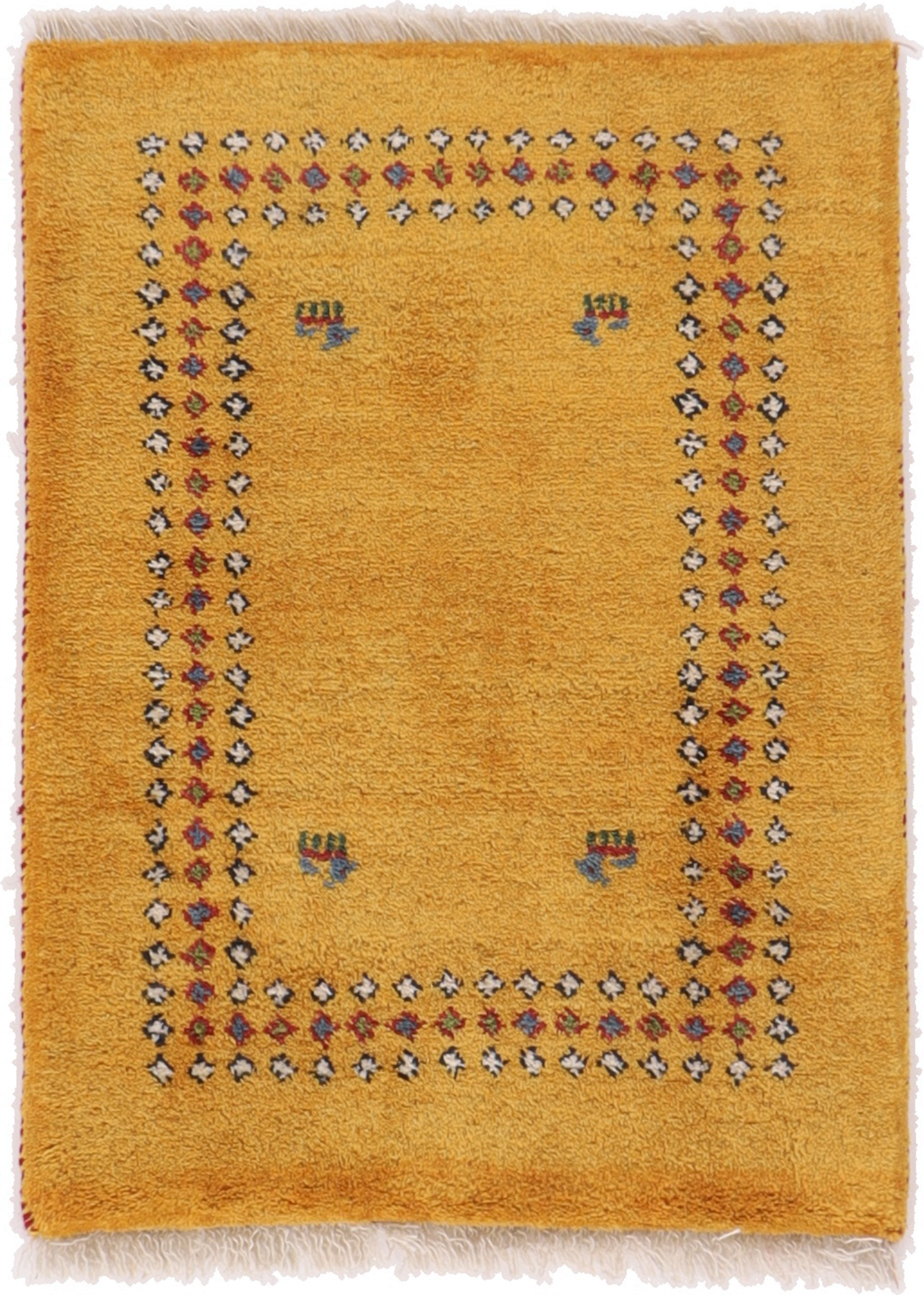 Gabbeh Tapete oriental 80 x 60 Branco (Irã) Atado À Mão