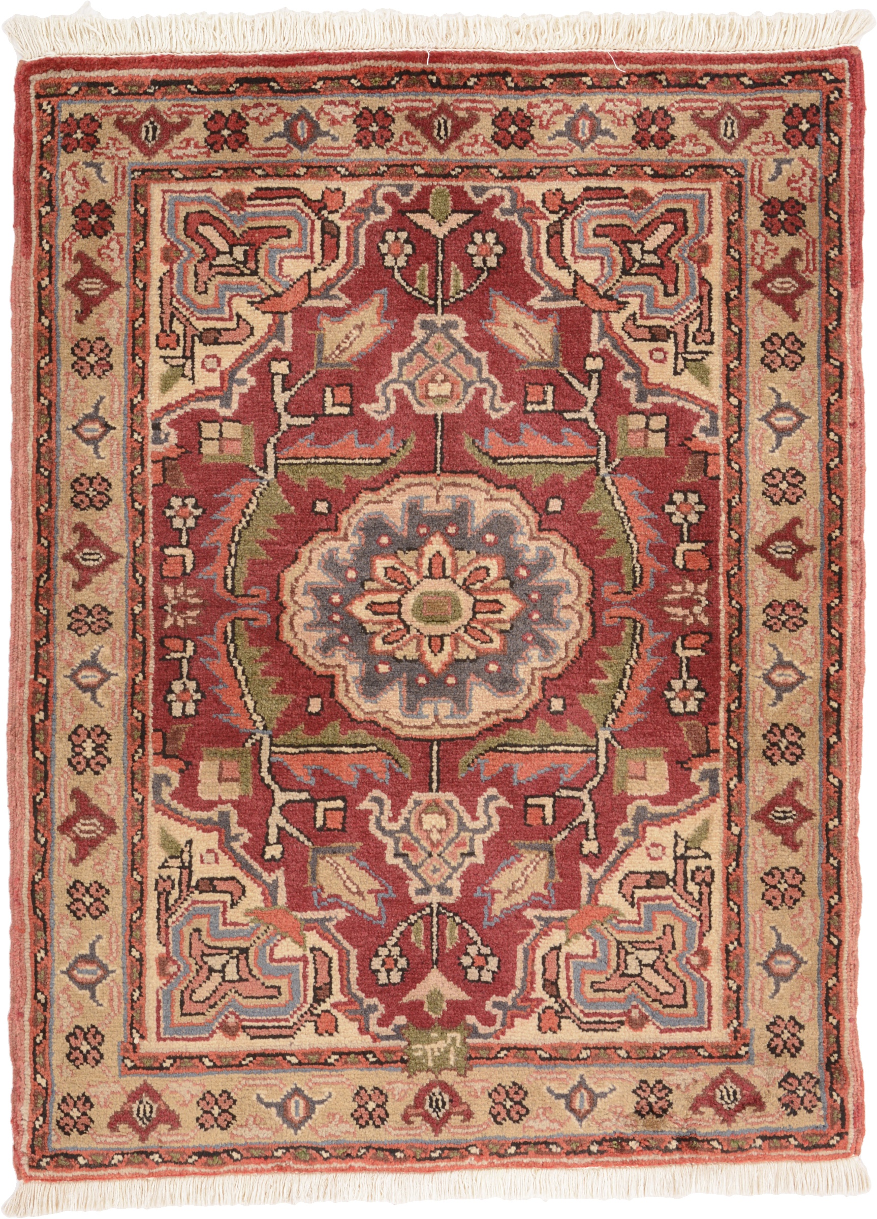 Heriz Dywan 80 x 110 Żółty (Iran) Ręcznie Tkany