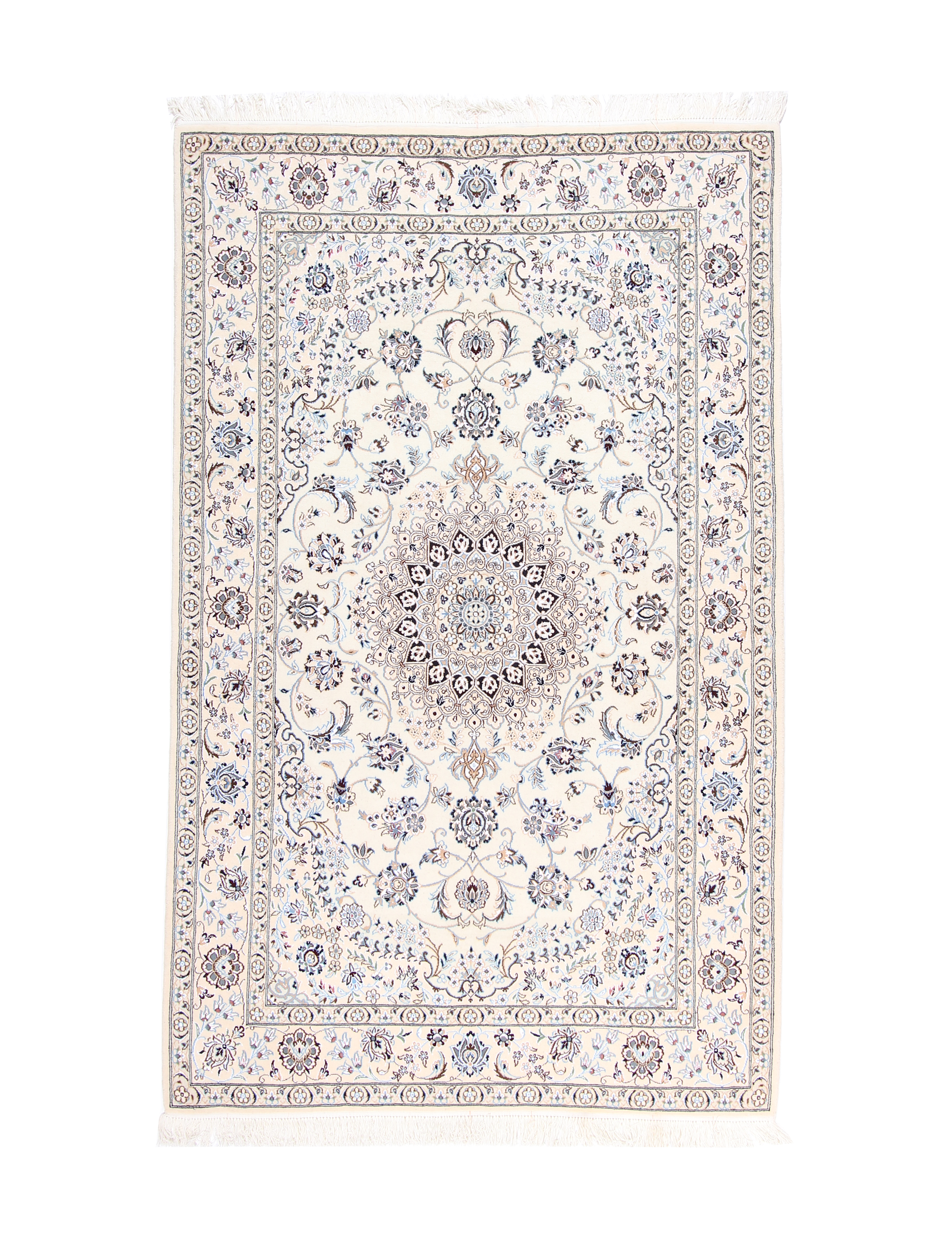 Nain Szőnyeg 150 x 250 Fehér (Irán) Kézzel Csomózott