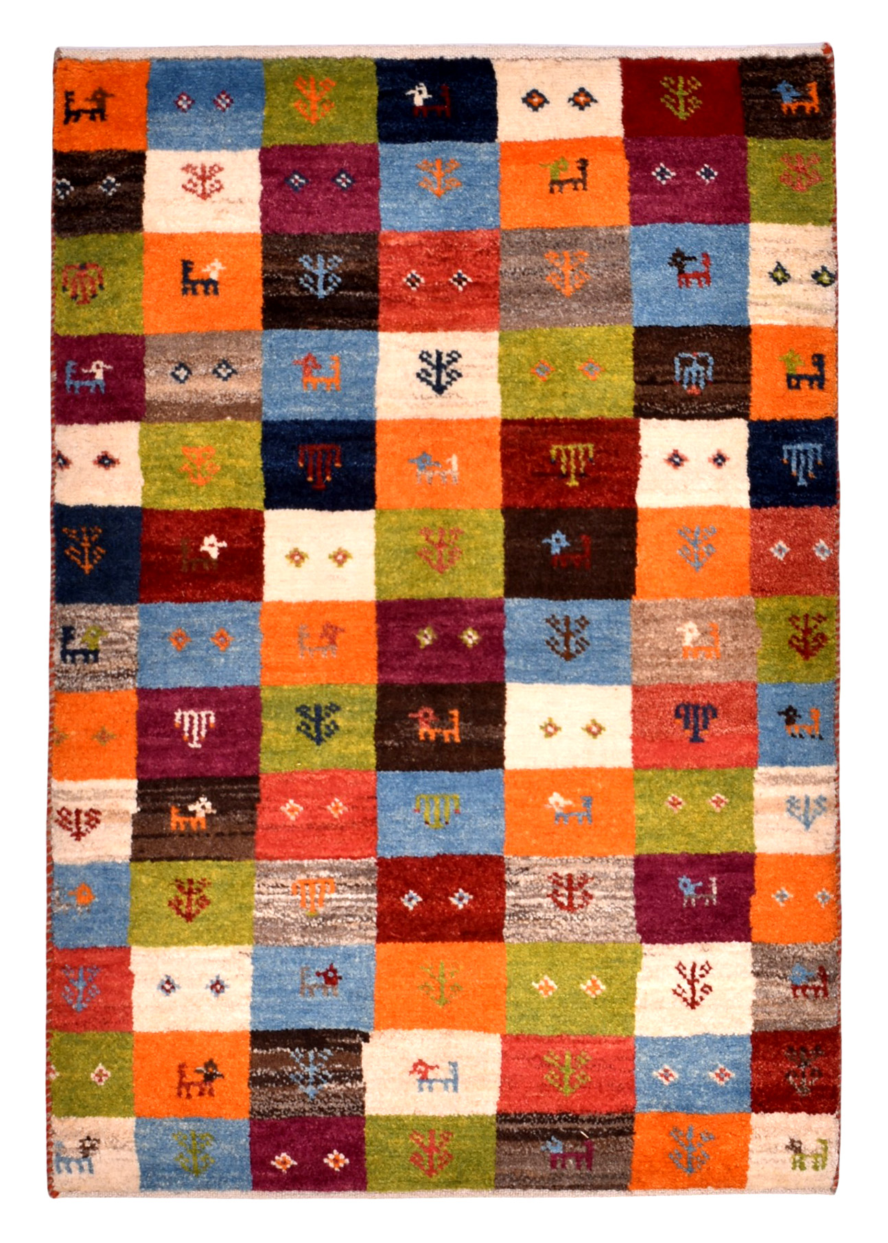 Gabbeh Persisk teppe 80 x 110 Grå (Iran) Håndknyttet