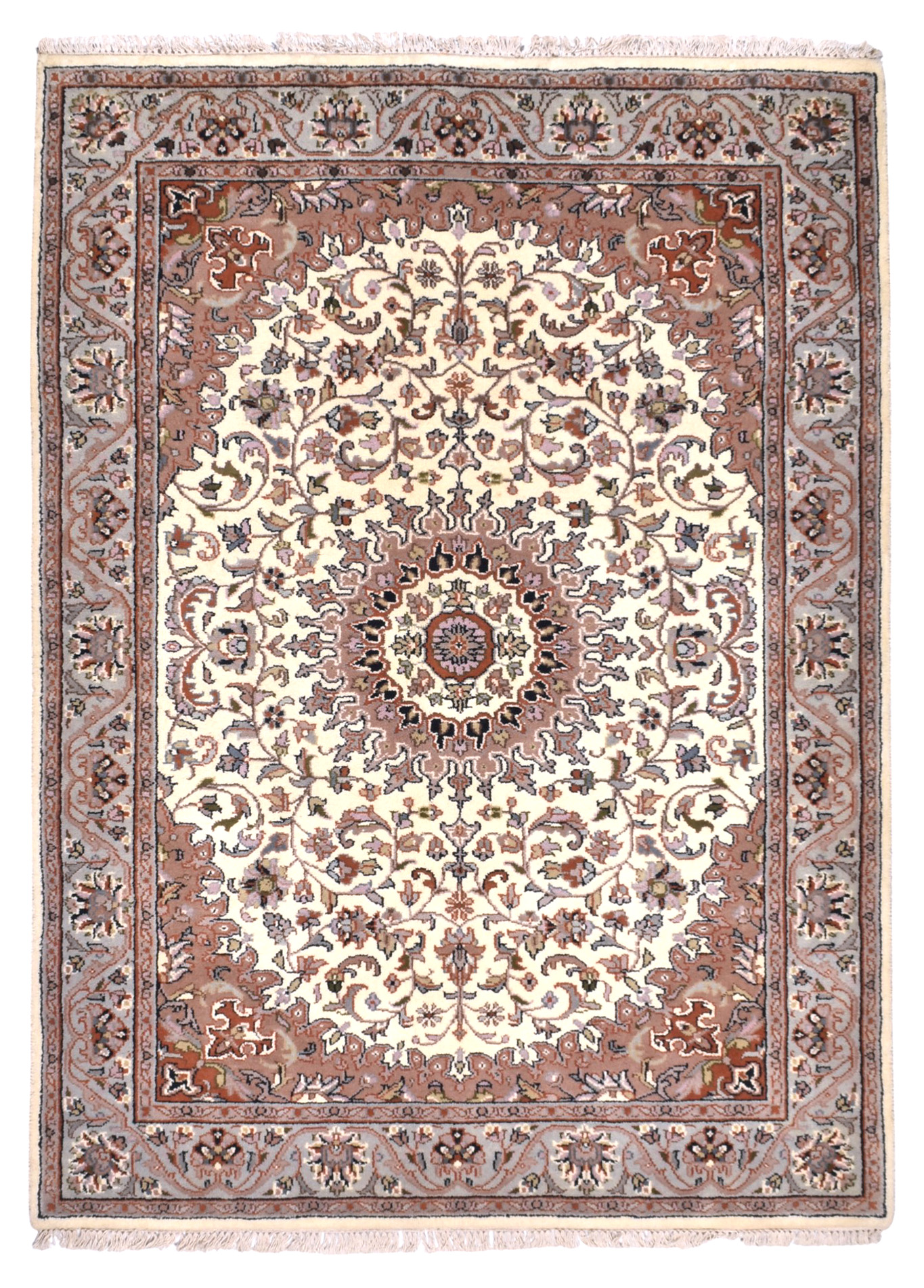 Isfahan Dywan orientalny 140 x 190 Biały (Indian) Ręcznie Tkany