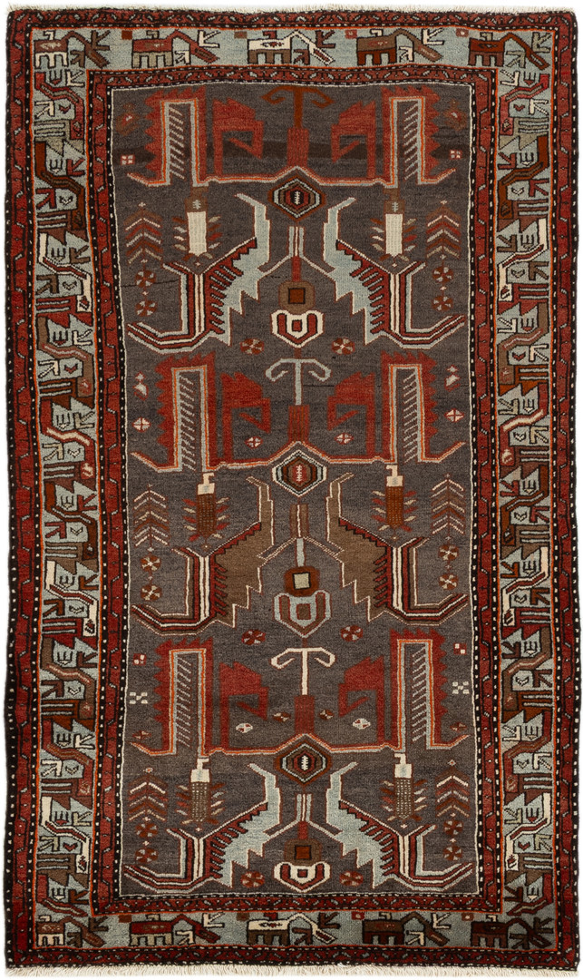 Shiraz Tæppe 130 x 220 Grå (Iran) Håndknyttet