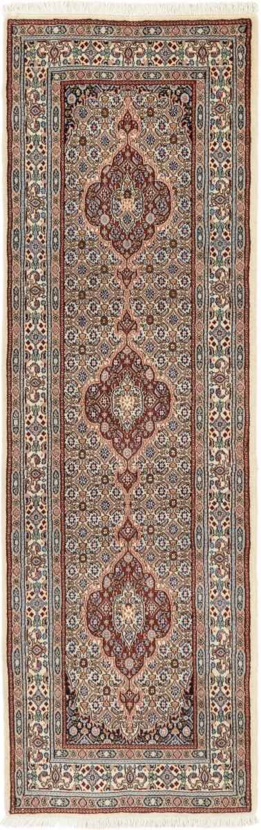 Moud Tæppe 80x250 Hvid (Iran) Håndknyttet