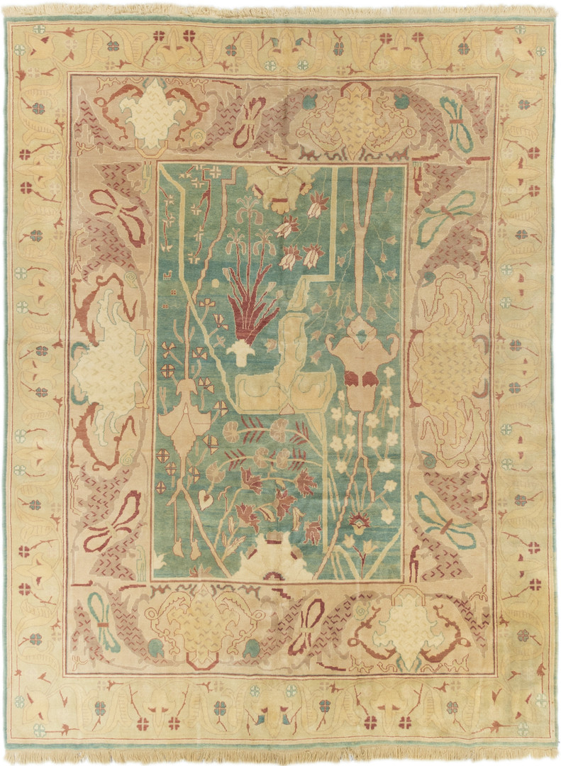 Turkmen Oriental rug 370 x 490 Green (Turkey) Hand Knotted