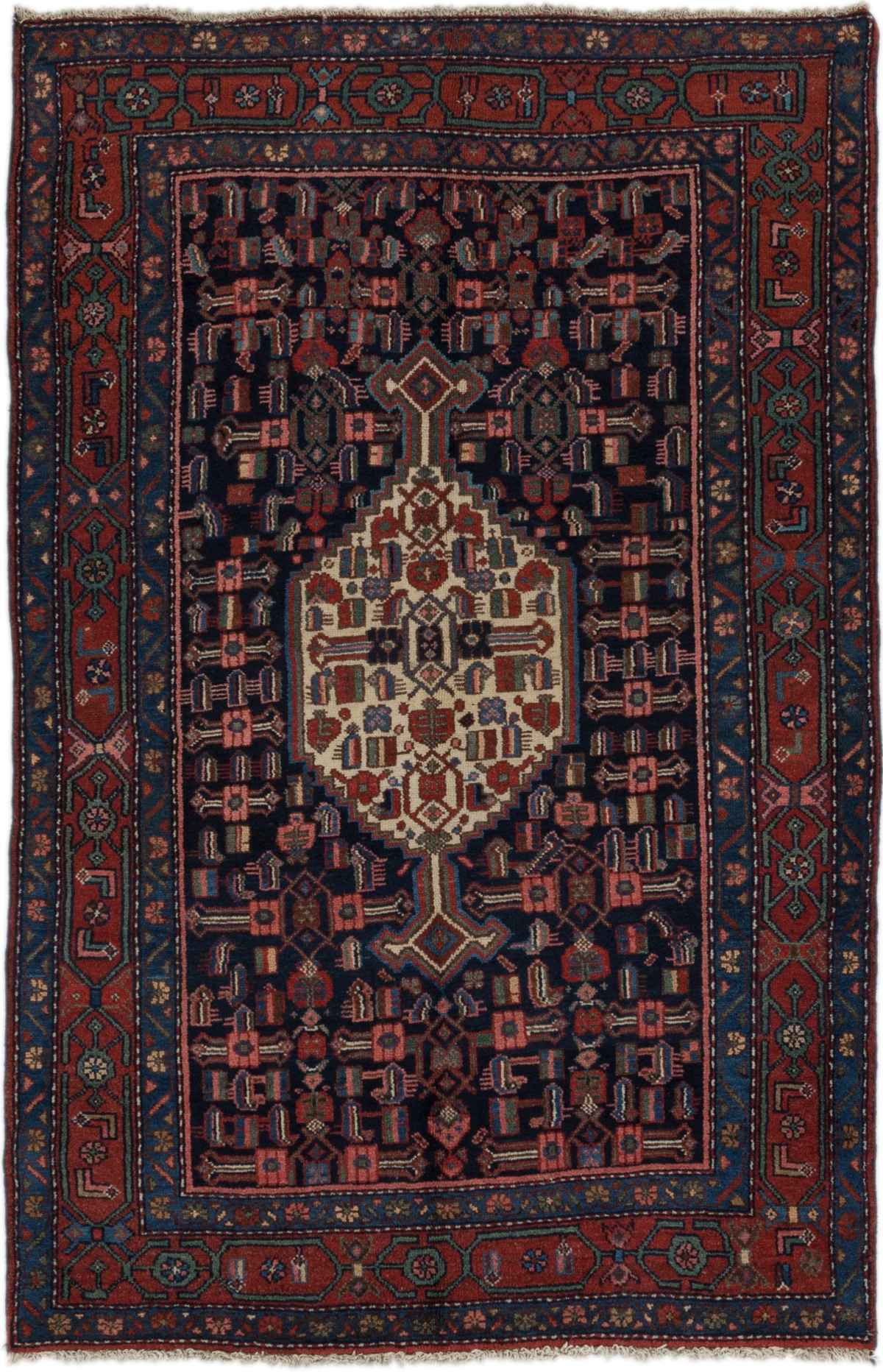 Bidjar Tæppe 200 x 120 Grå (Iran) Håndknyttet