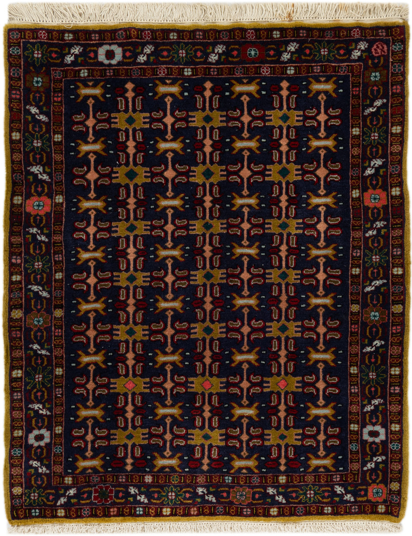 Hamedan Alcatifa 100x80 Branco (Irã) Atado À Mão