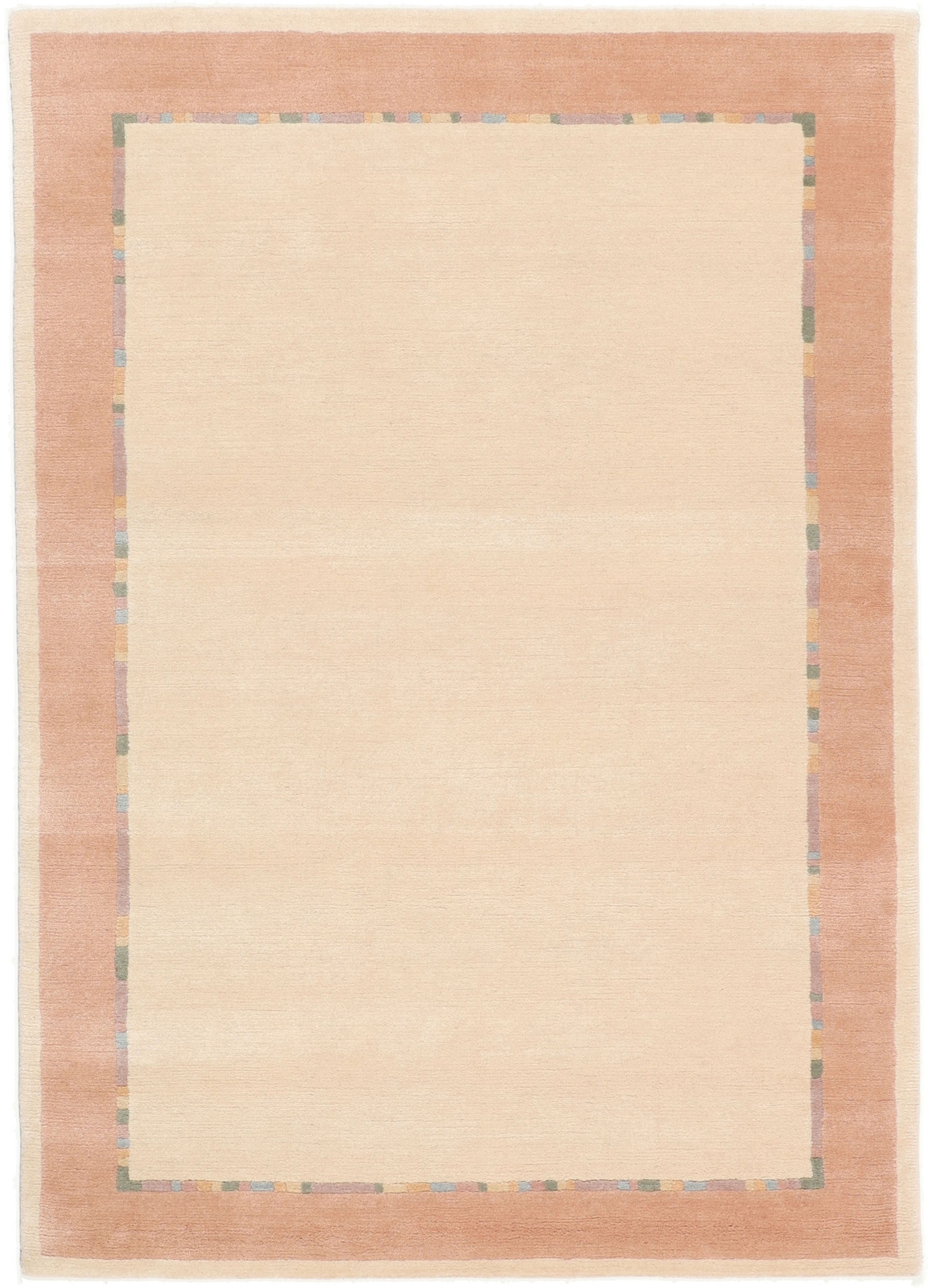 Nepal Dywan orientalny 140x200 Biały (Nepal) Ręcznie Tkany