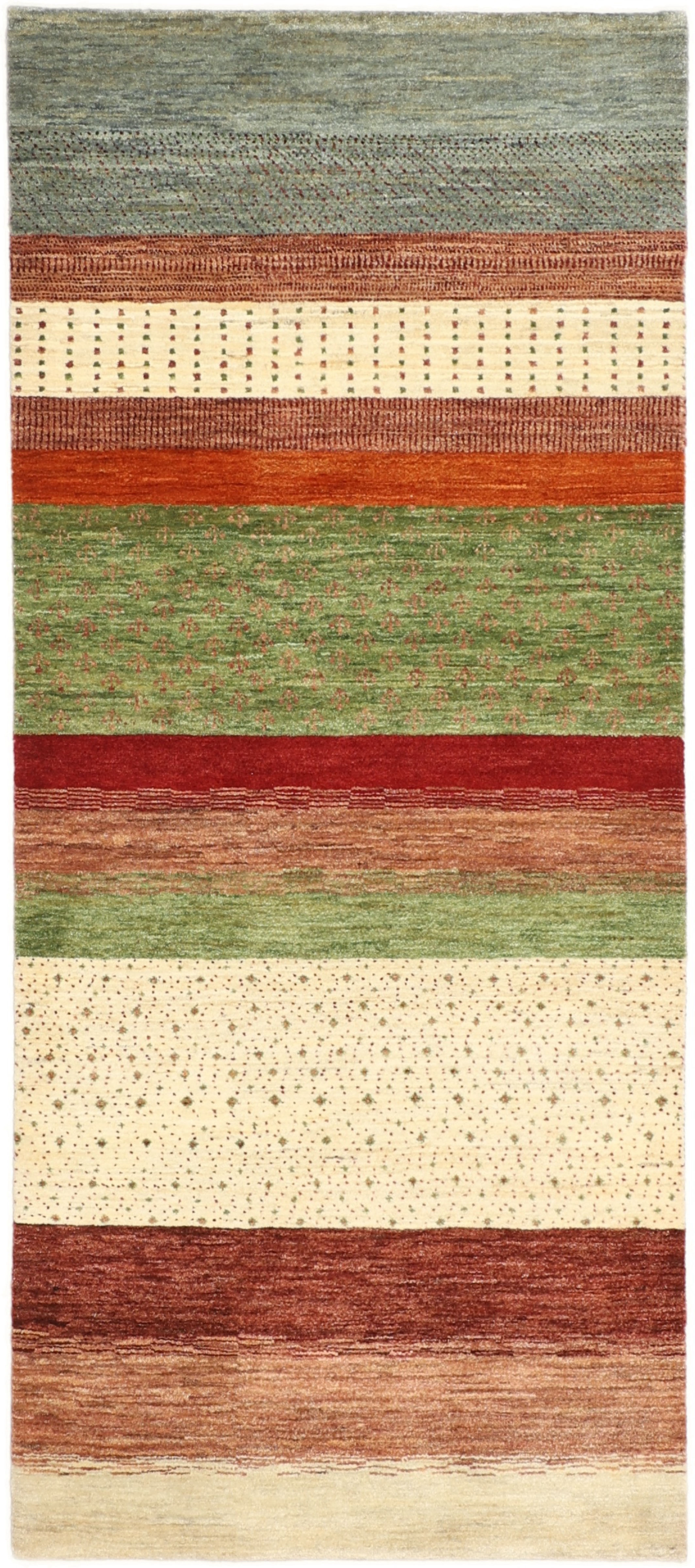 Loribaft Tapis 90 x 200 Gris (Indian) Noué À La Main