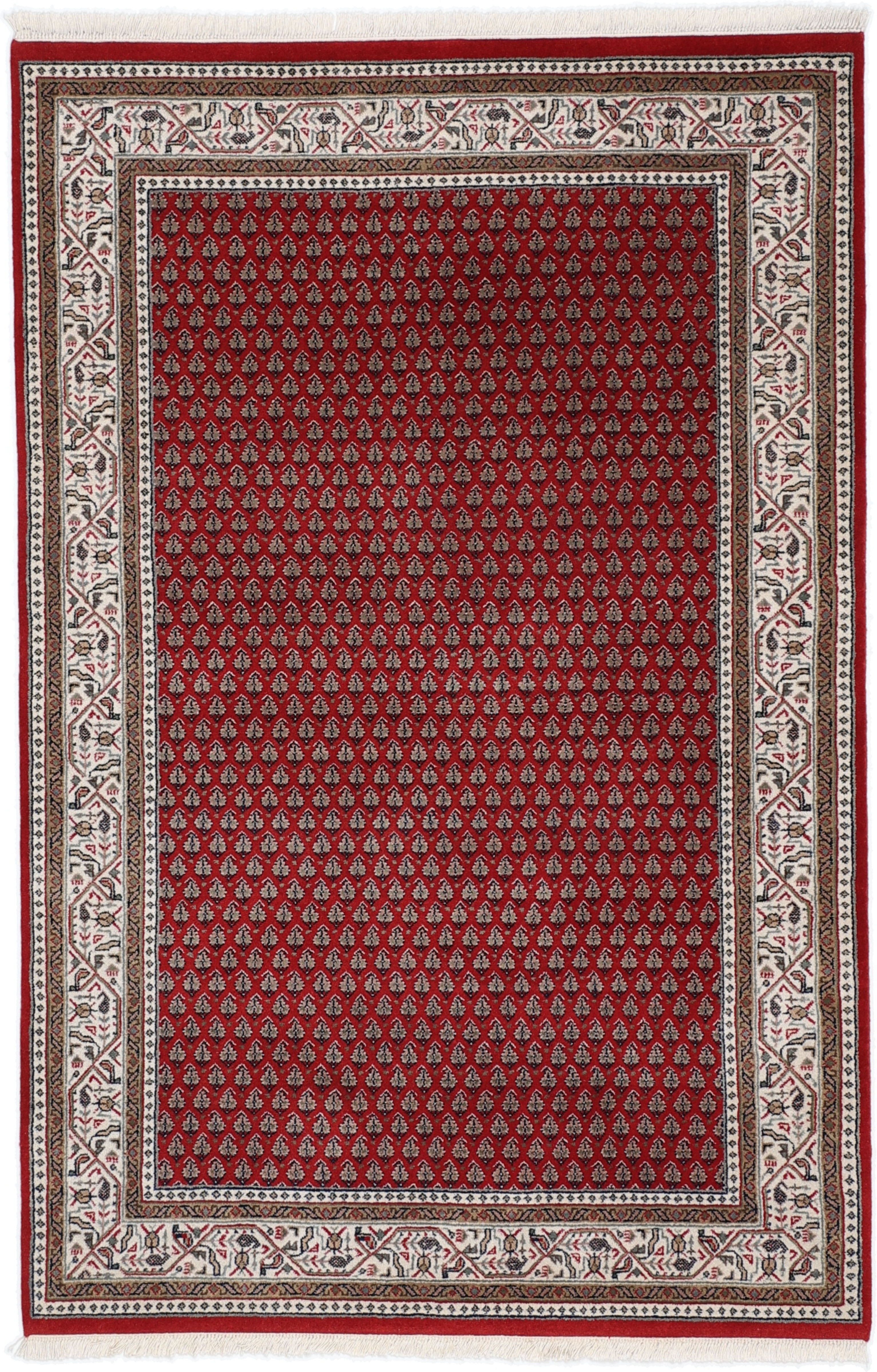 Mir Itämainen matto 120 x 180 Valkoinen (Indian) Käsin Solmittu