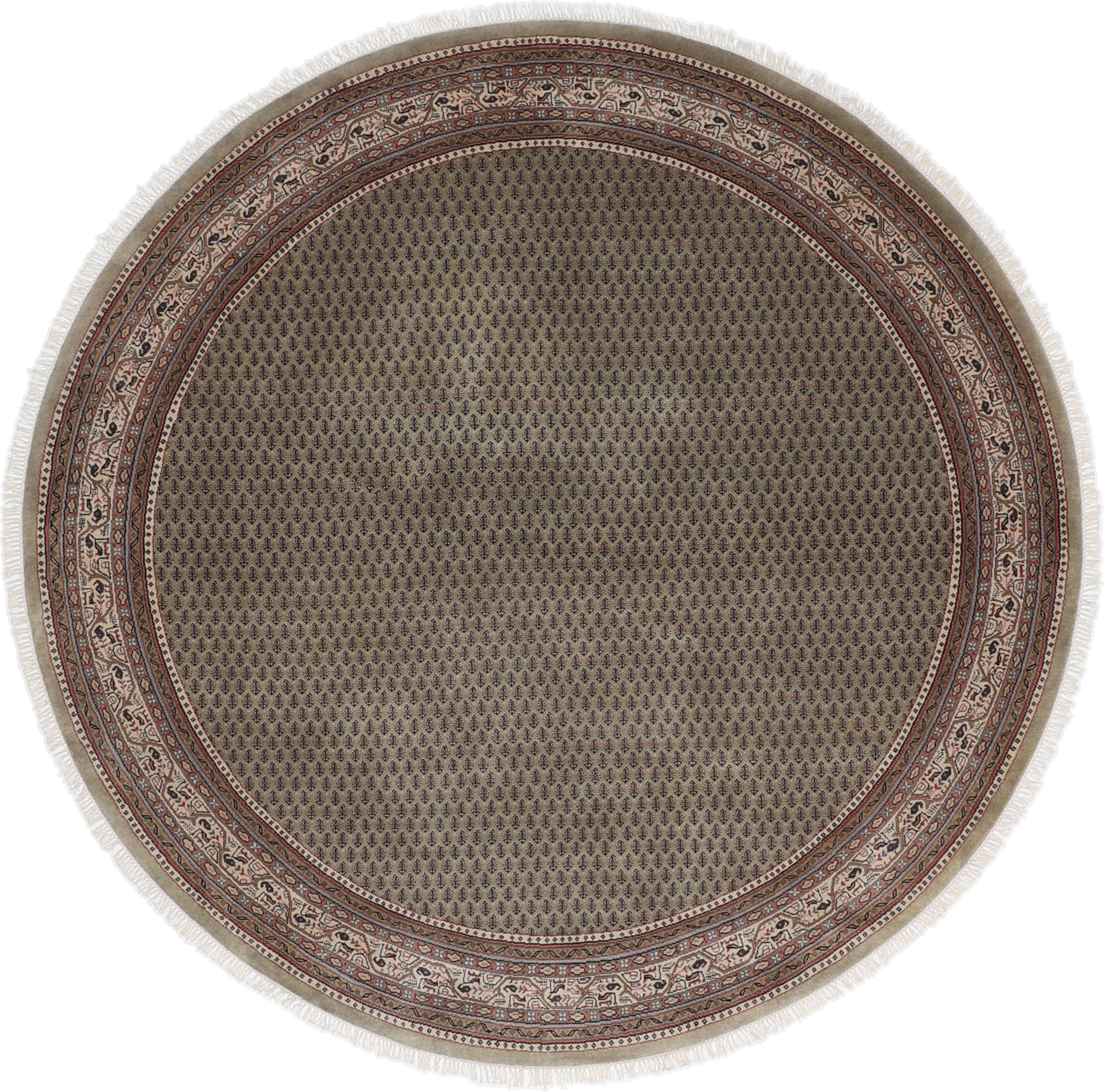 Mir Orientalisk matta 250x250 Vit (Indian) Handknuten