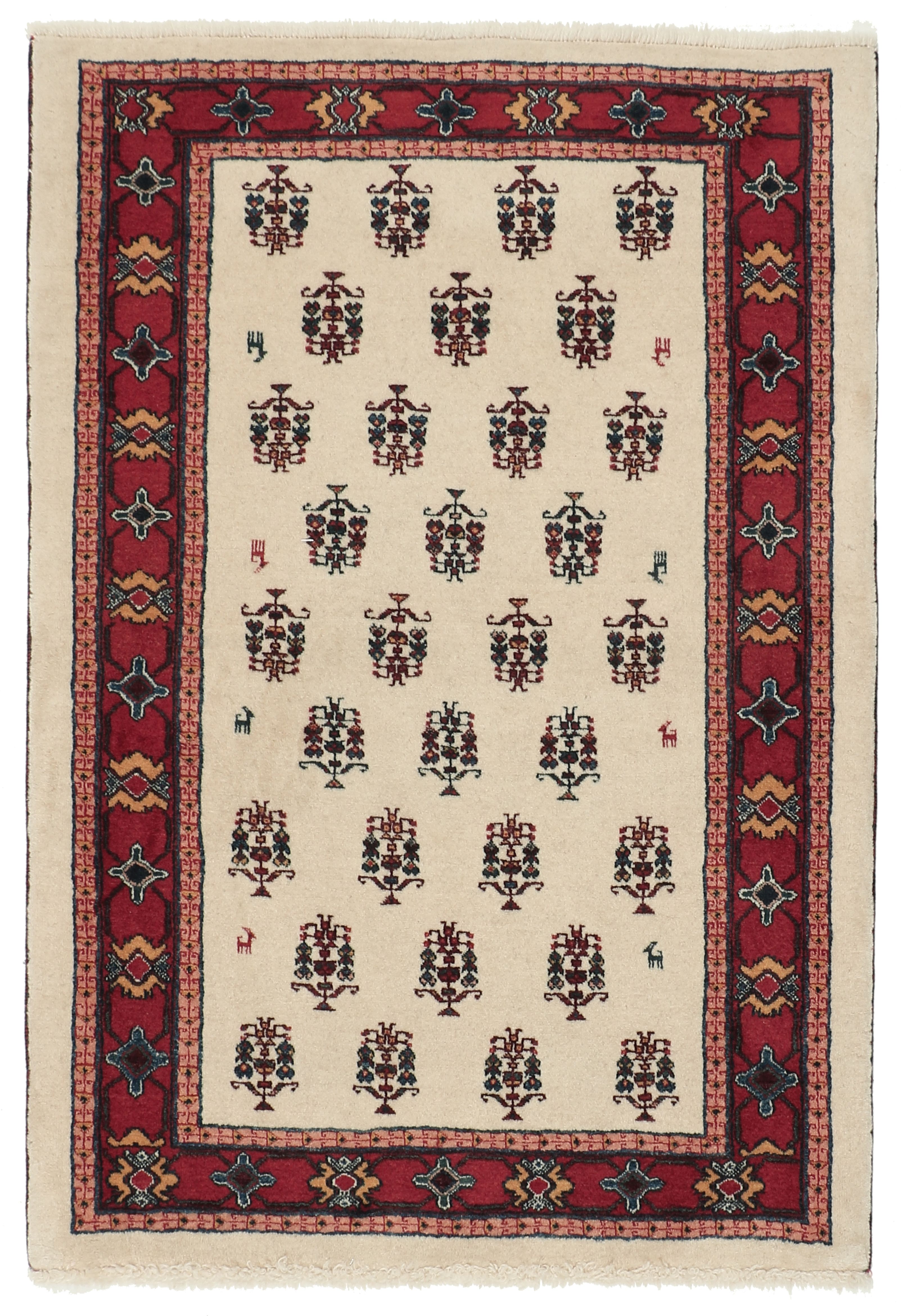 Rizbaft Dywan 150 x 100 Biały (Iran) Ręcznie Tkany