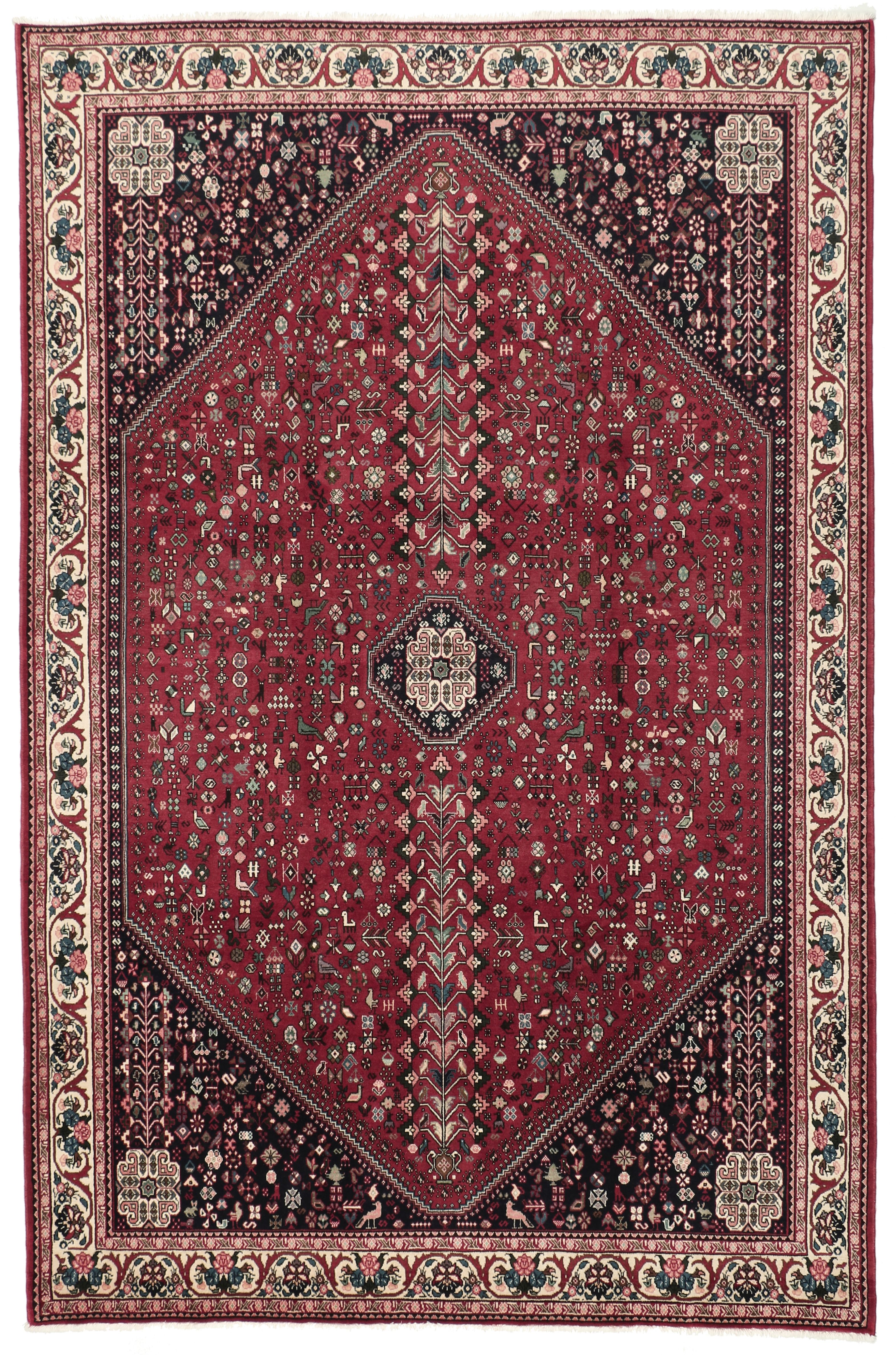 Abadeh Szőnyeg 200x310 Szürke (Irán) Kézzel Csomózott