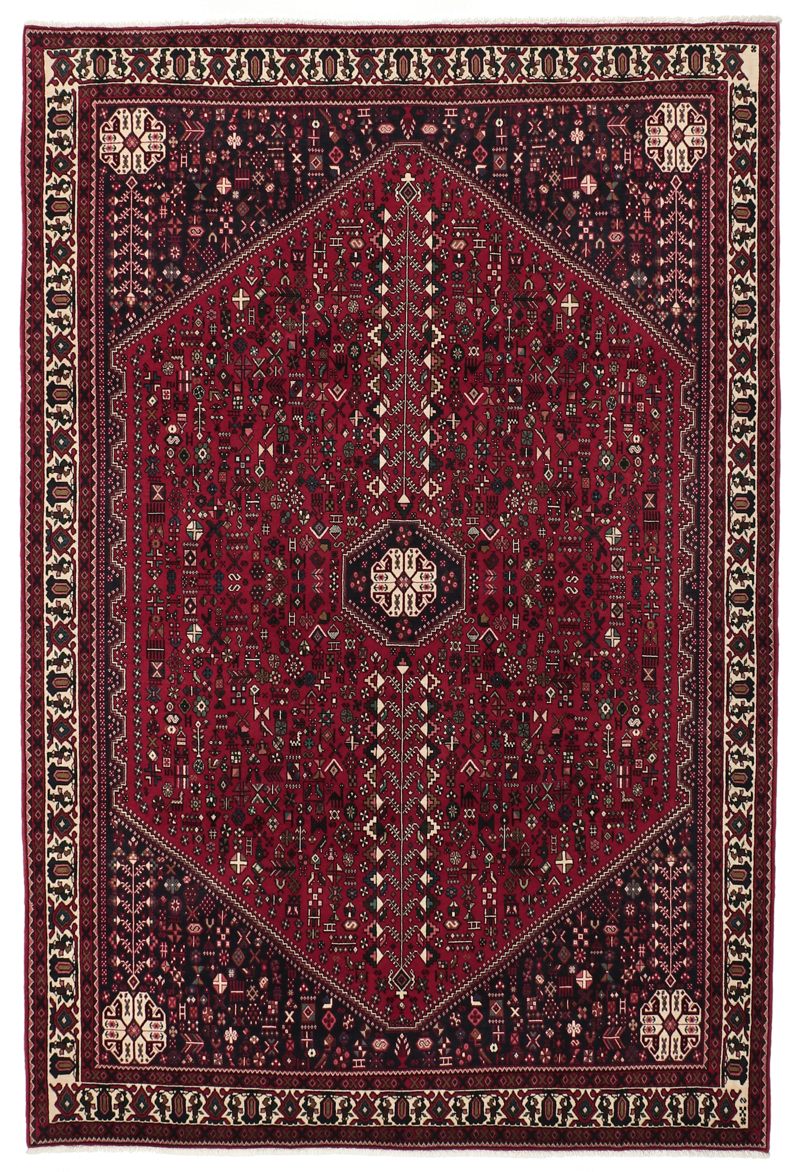 Abadeh Persisk teppe 210 x 300 Hvit (Iran) Håndknyttet