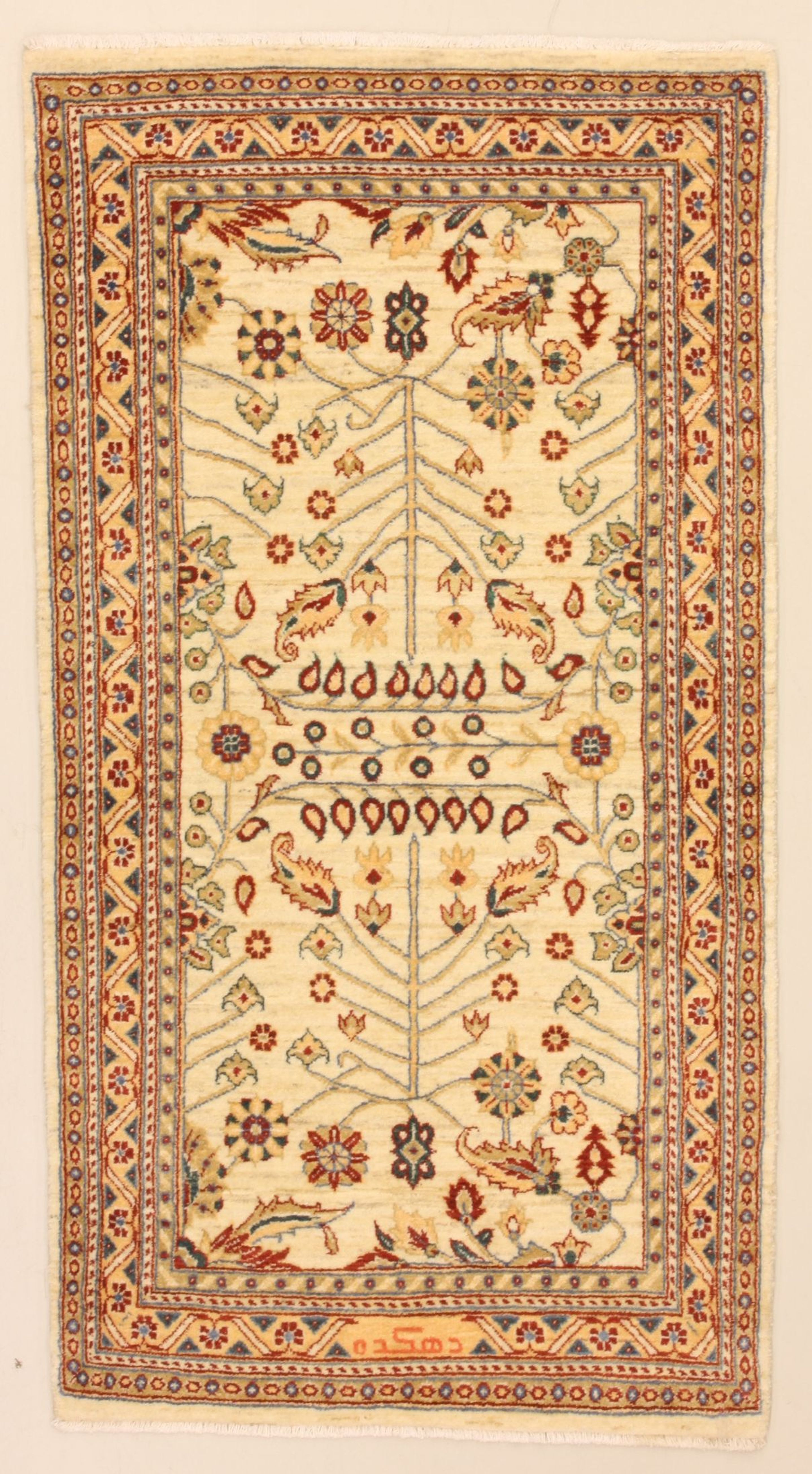 Rizbaft Persian rug 90 x 160 Green (Iran) Hand Knotted