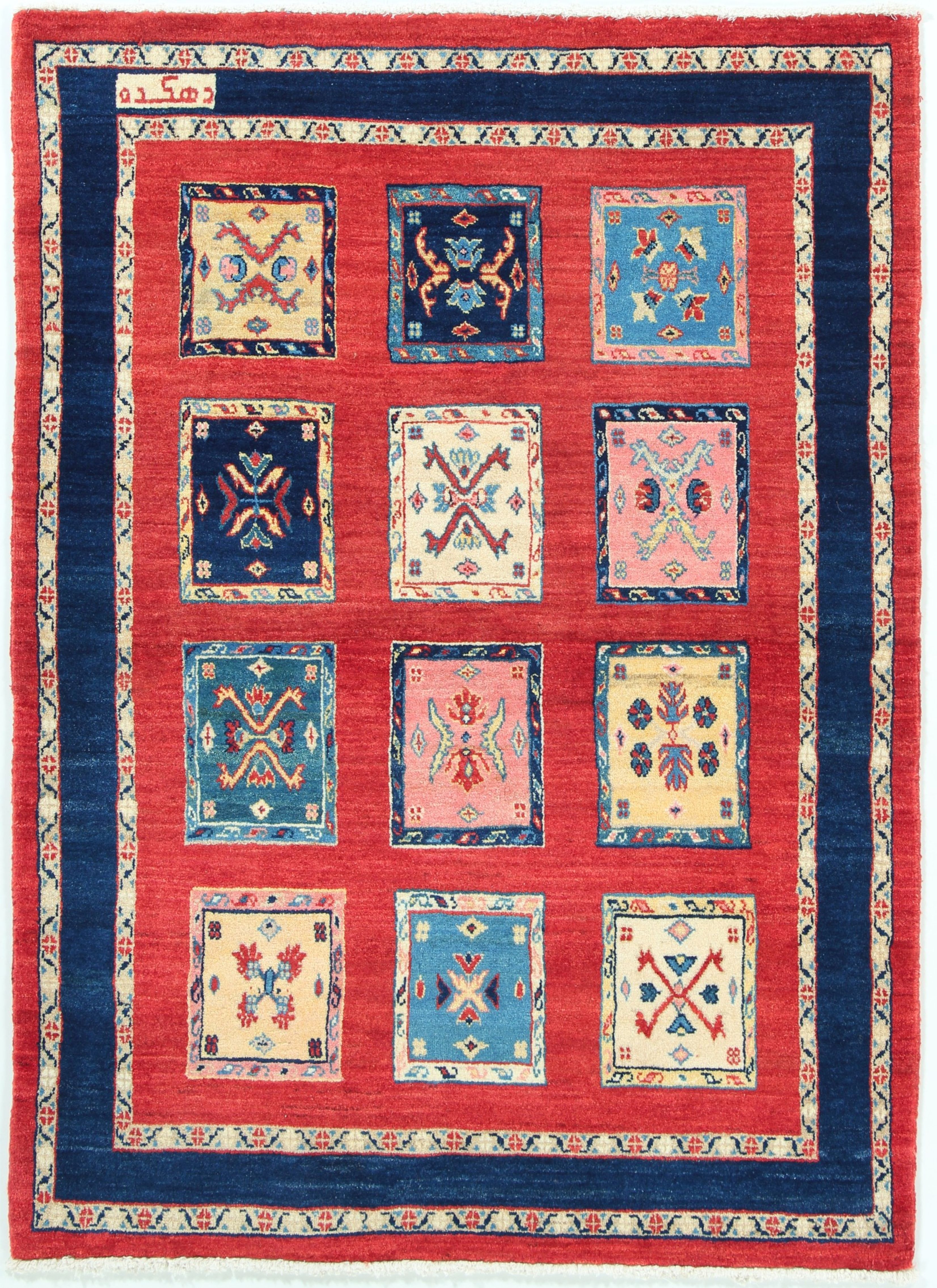 Rizbaft Alcatifa 110 x 150 Cinzento (Irã) Atado À Mão