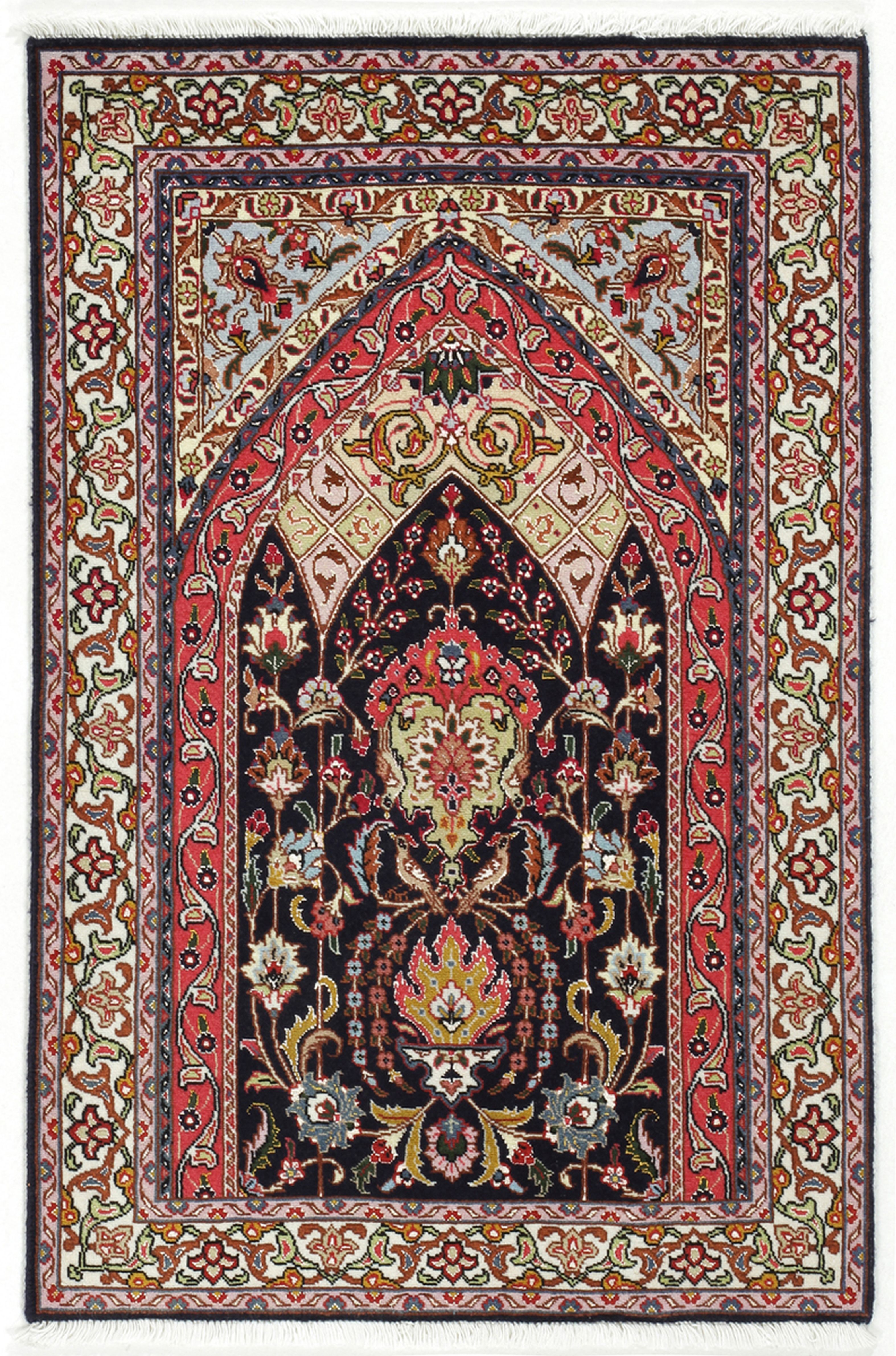 Tabriz Perski dywan 70 x 100 Biały (Iran) Ręcznie Tkany