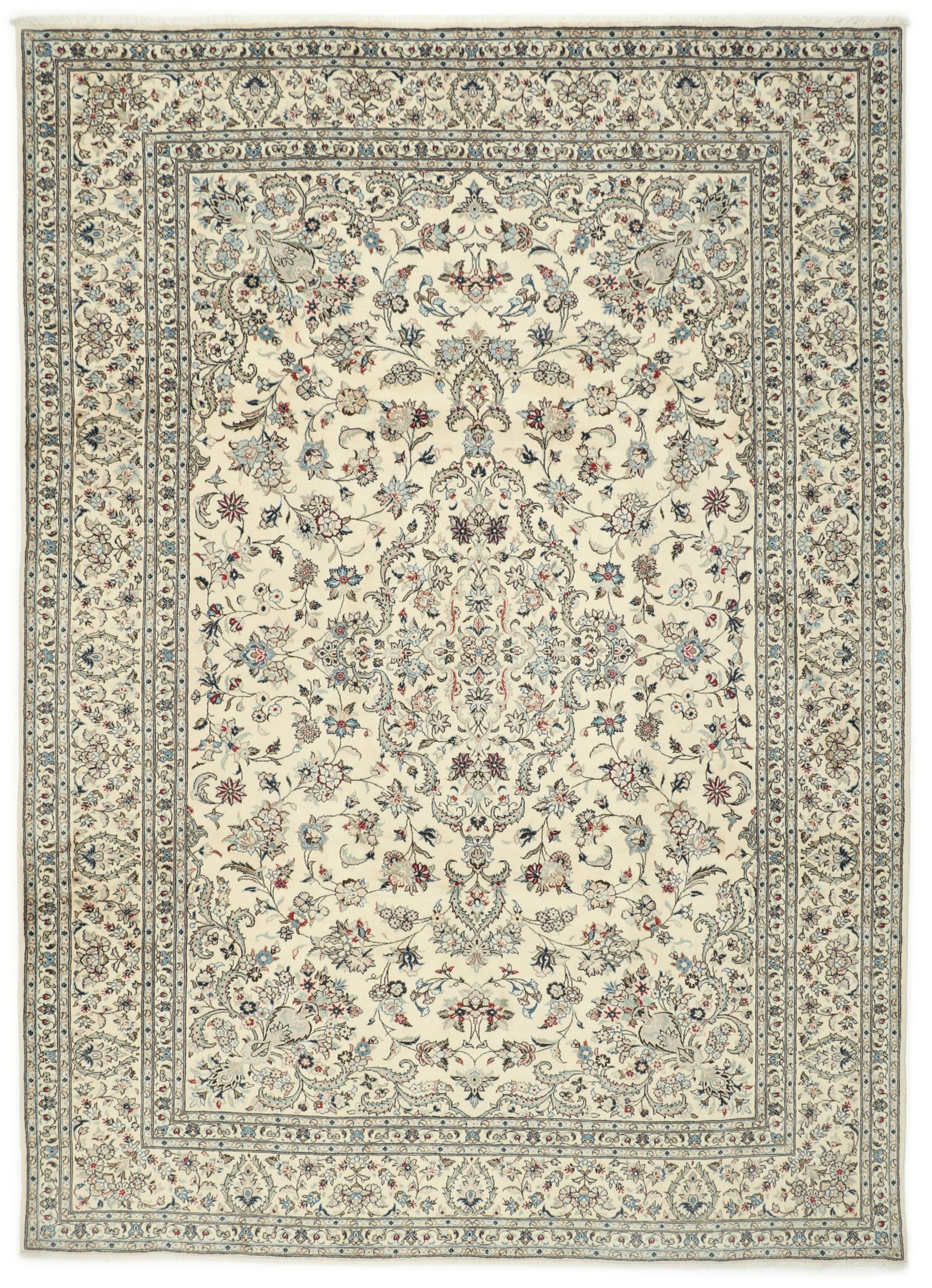 Kashan Persisk matta 260 x 360 Vit (Iran) Handknuten
