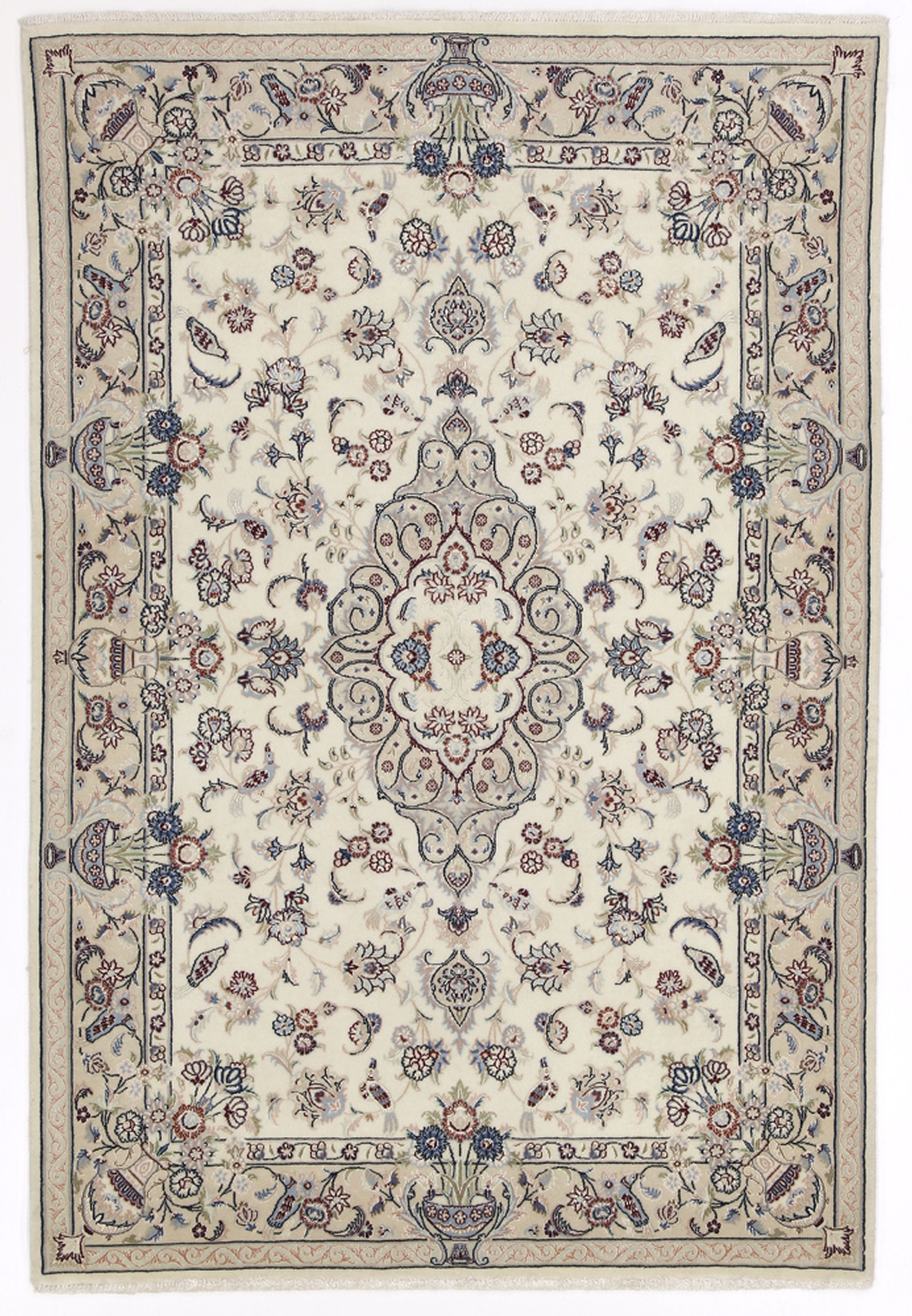 Isfahan Tappeto persiano 110x160 Bianco (Iran) Annodato A Mano