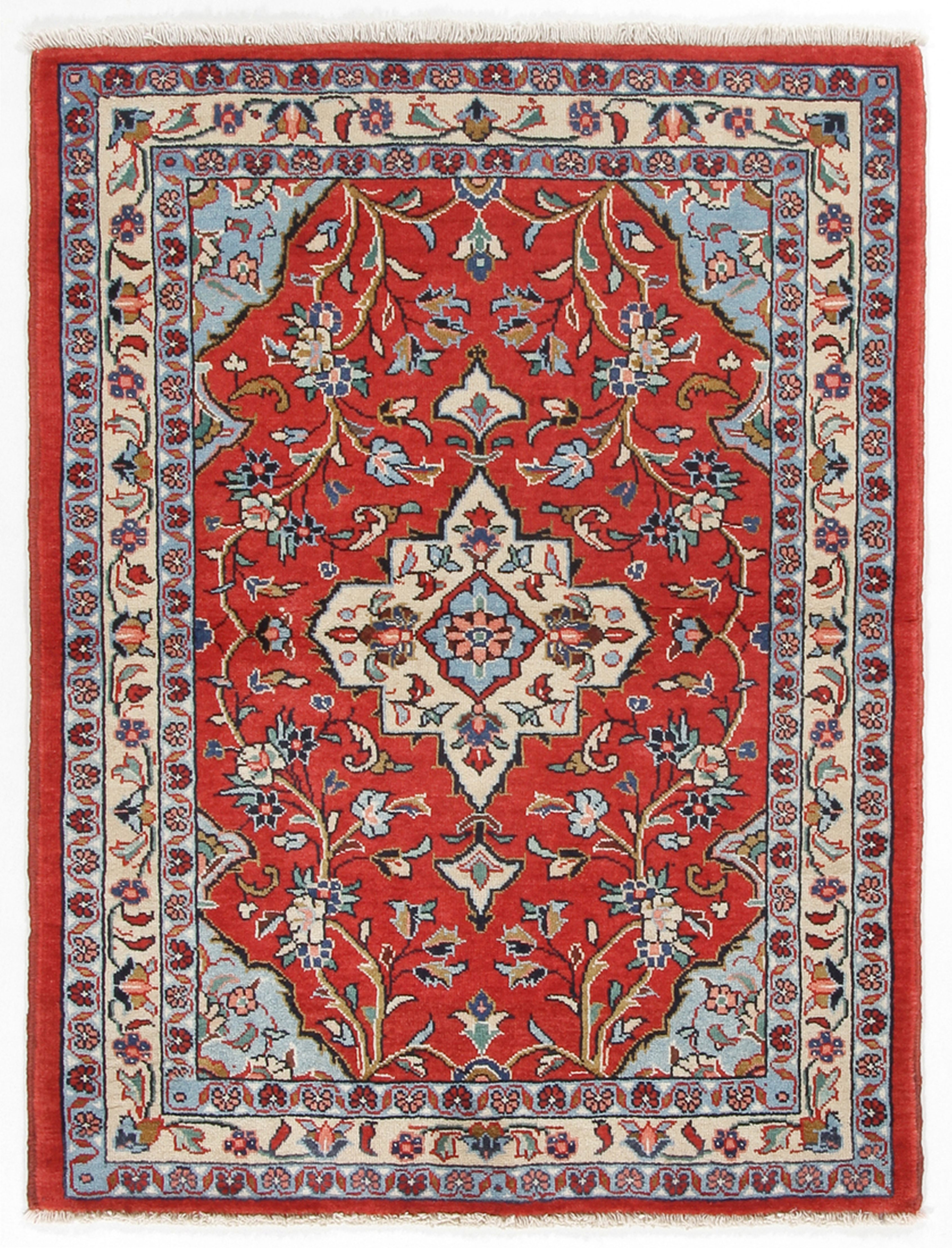 Sarouk Tapijt 150 x 110 Wit (Iran) Noué À La Main