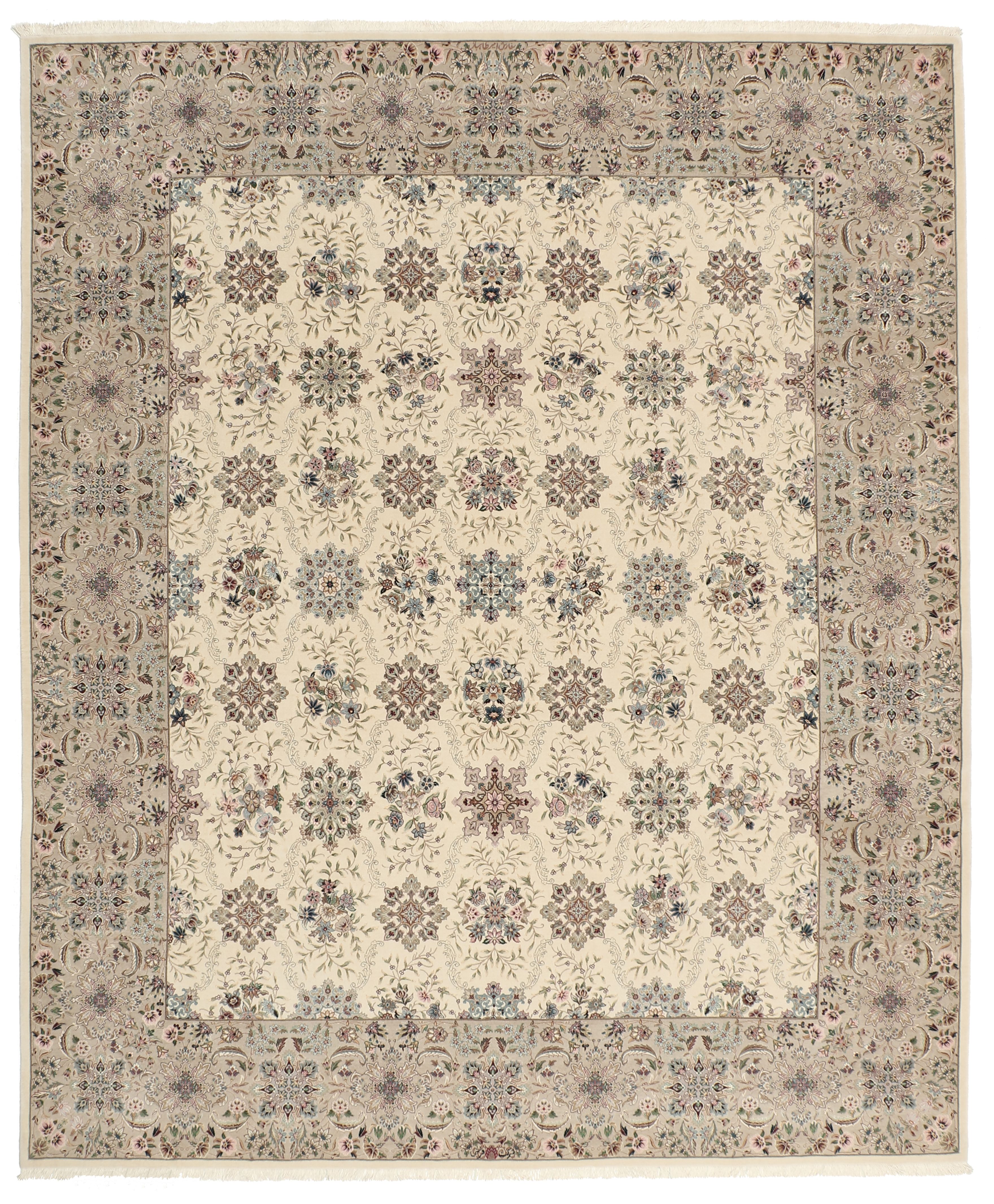 Isfahan Dywan 250 x 300 Biały (Iran) Ręcznie Tkany